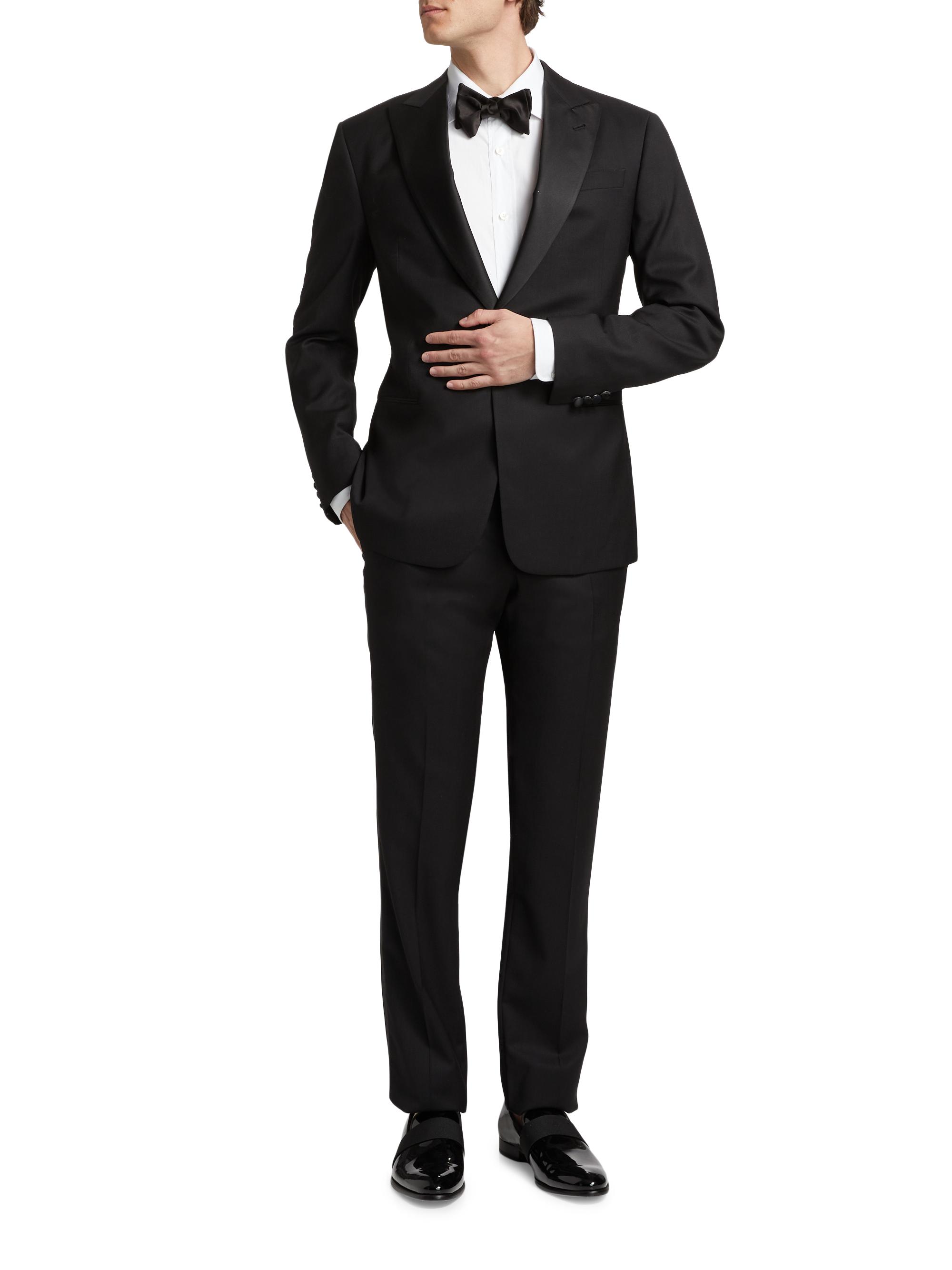 Giorgio Armani Textured Dot Wool Tuxedo | Saks Fifth Avenue
