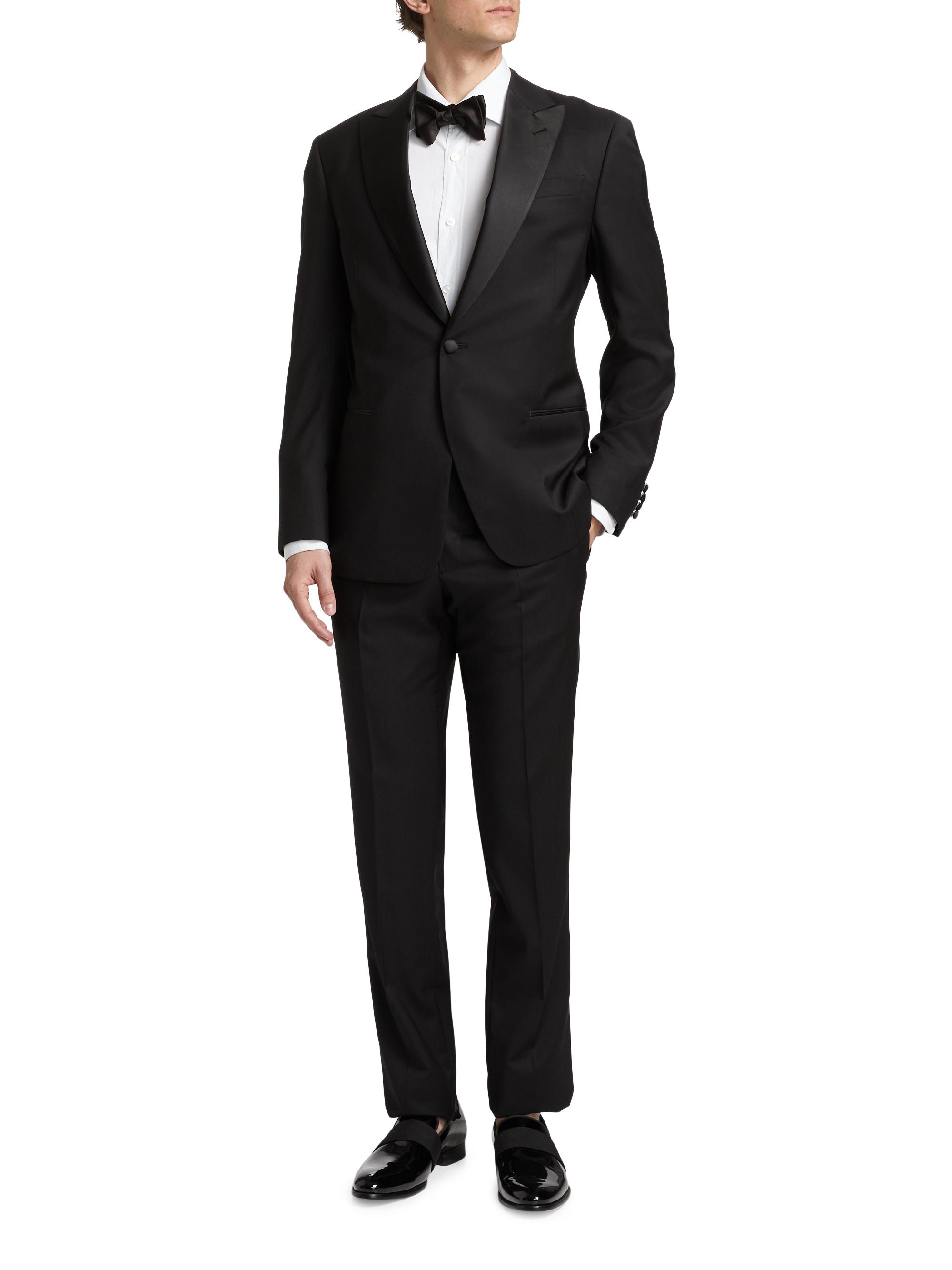 Giorgio Armani Textured Dot Wool Tuxedo | Saks Fifth Avenue