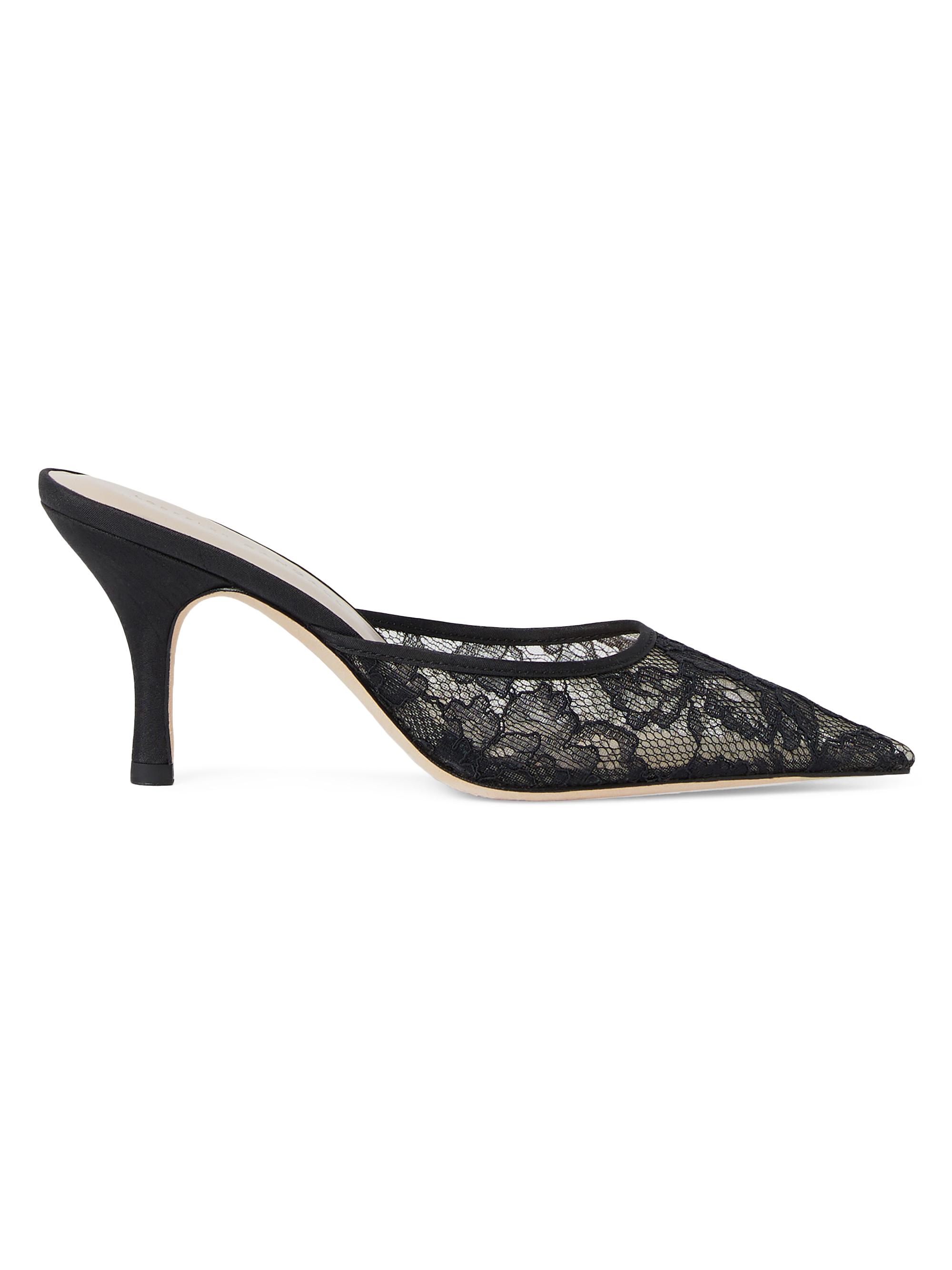 Loeffler Randall Women's Layla 80MM Lace Mules - Black