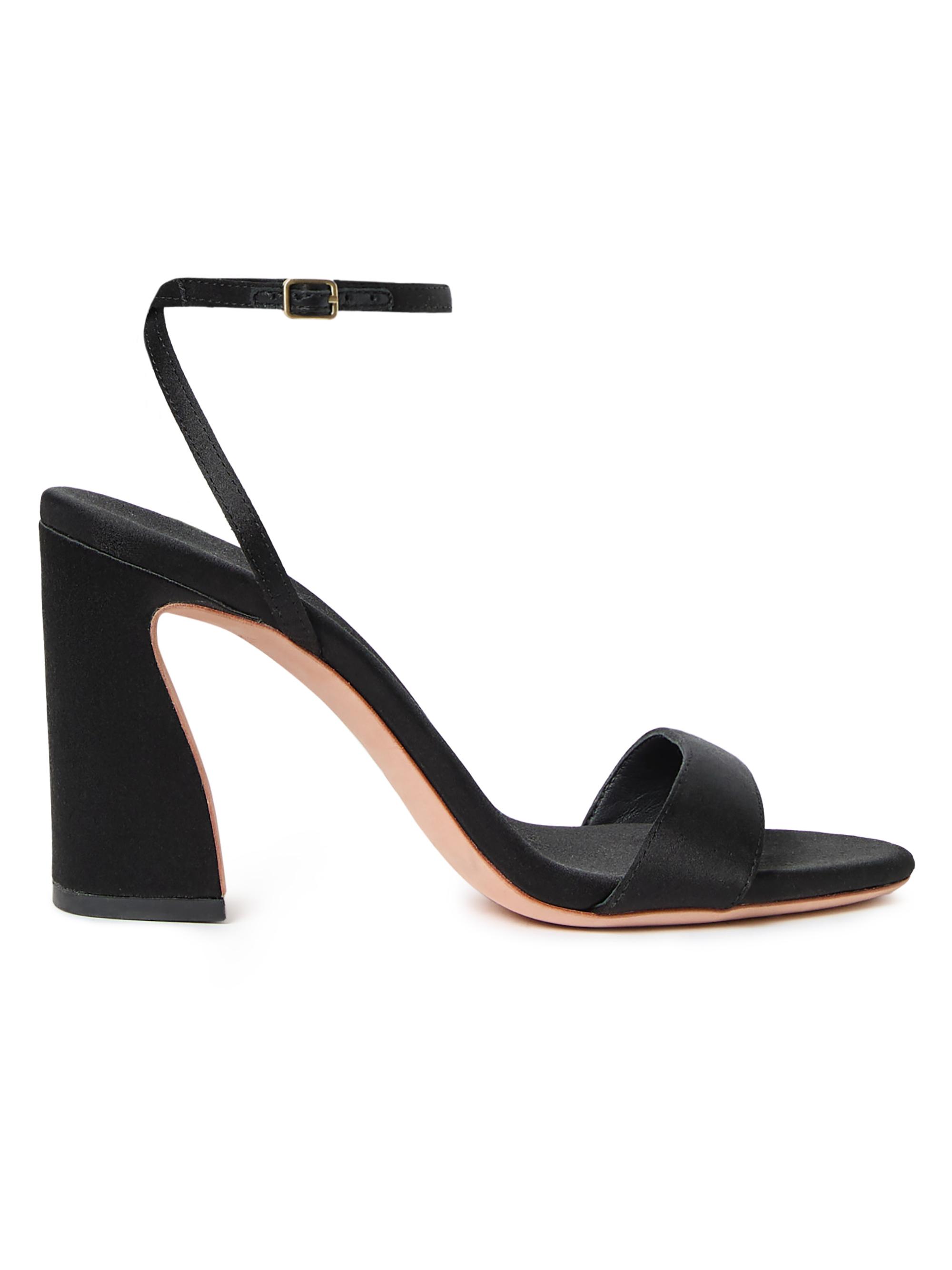 Loeffler Randall Women's Malia 90MM Curved-Heel Satin Sandals - Black