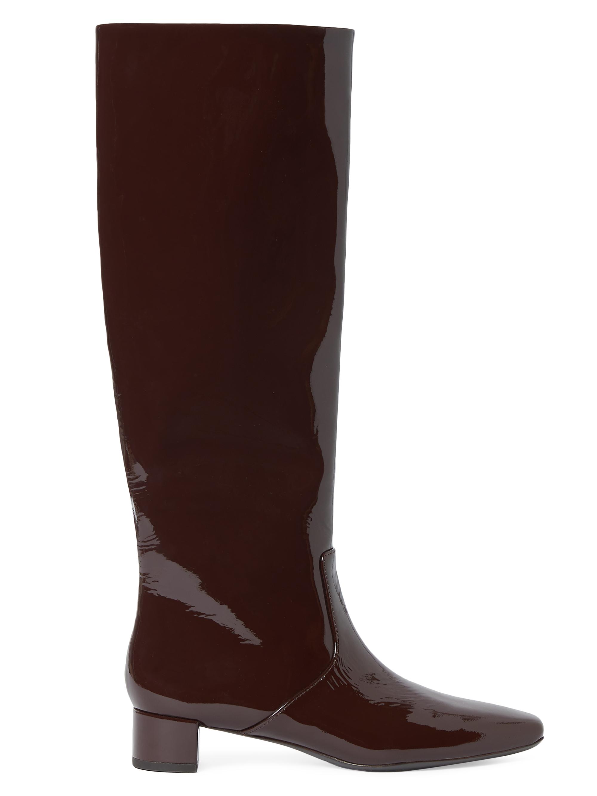 Loeffler Randall Women's Indy 35MM Patent Leather Knee-High Boots - Chocolate