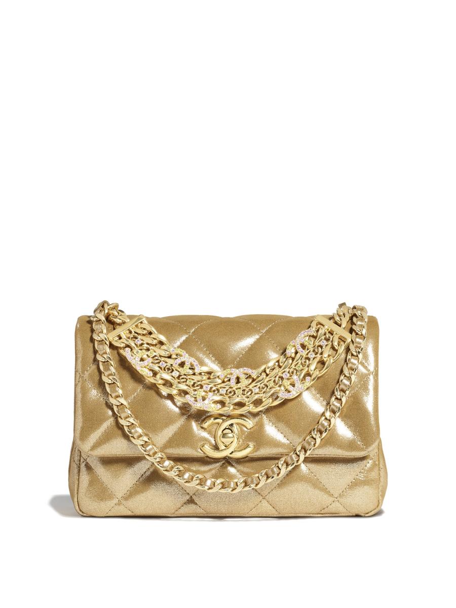【CHANEL】Chanel mini flap 17 cm ★シャネル【ランク:A】 CHANEL Flap Bag Mini 23K Pearl Crush AS1786B02916 *Super
