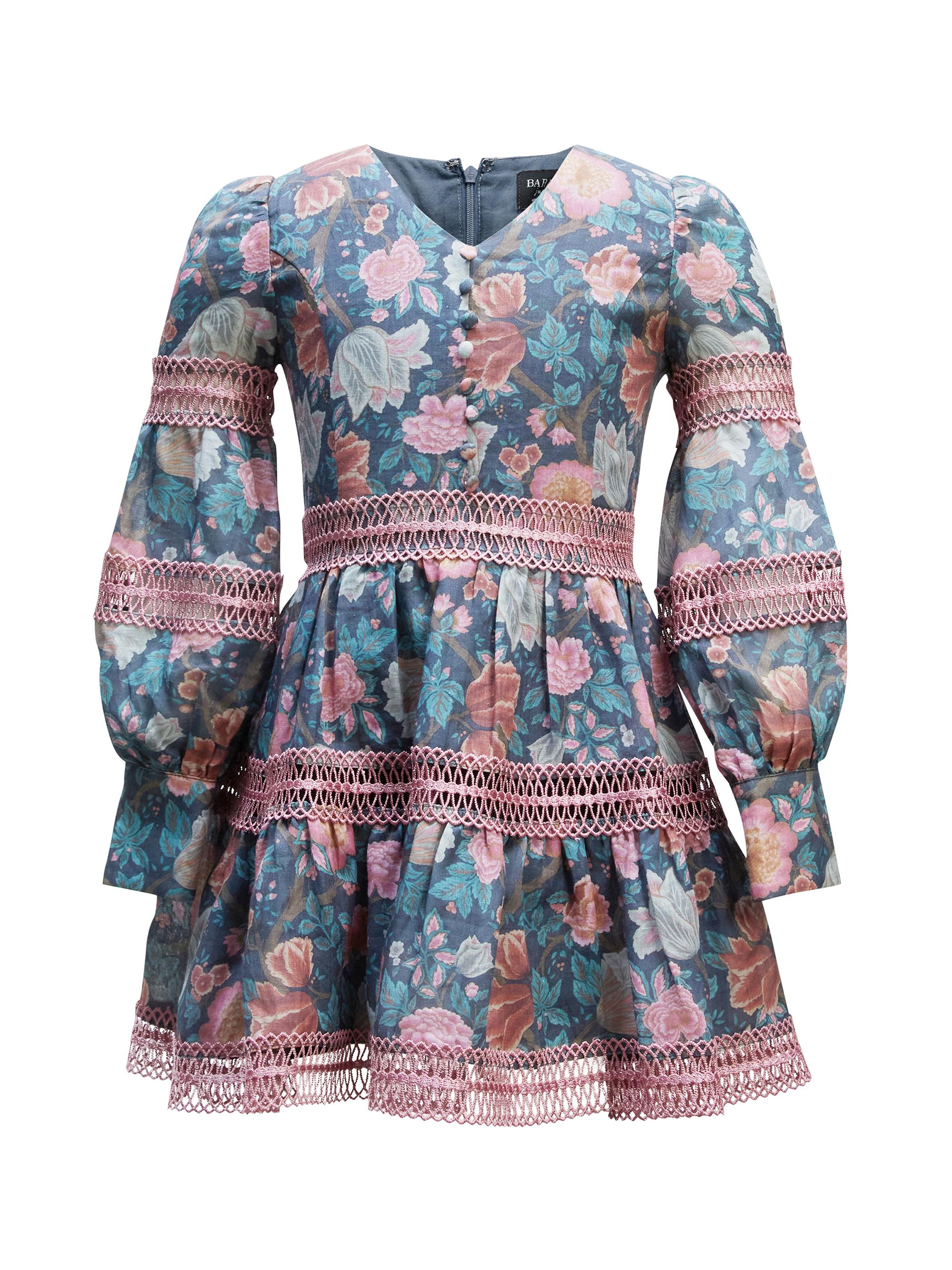 knee length dresses for ladies Rose On Repeat White Floral Print Bardot Mini Dress main image 1