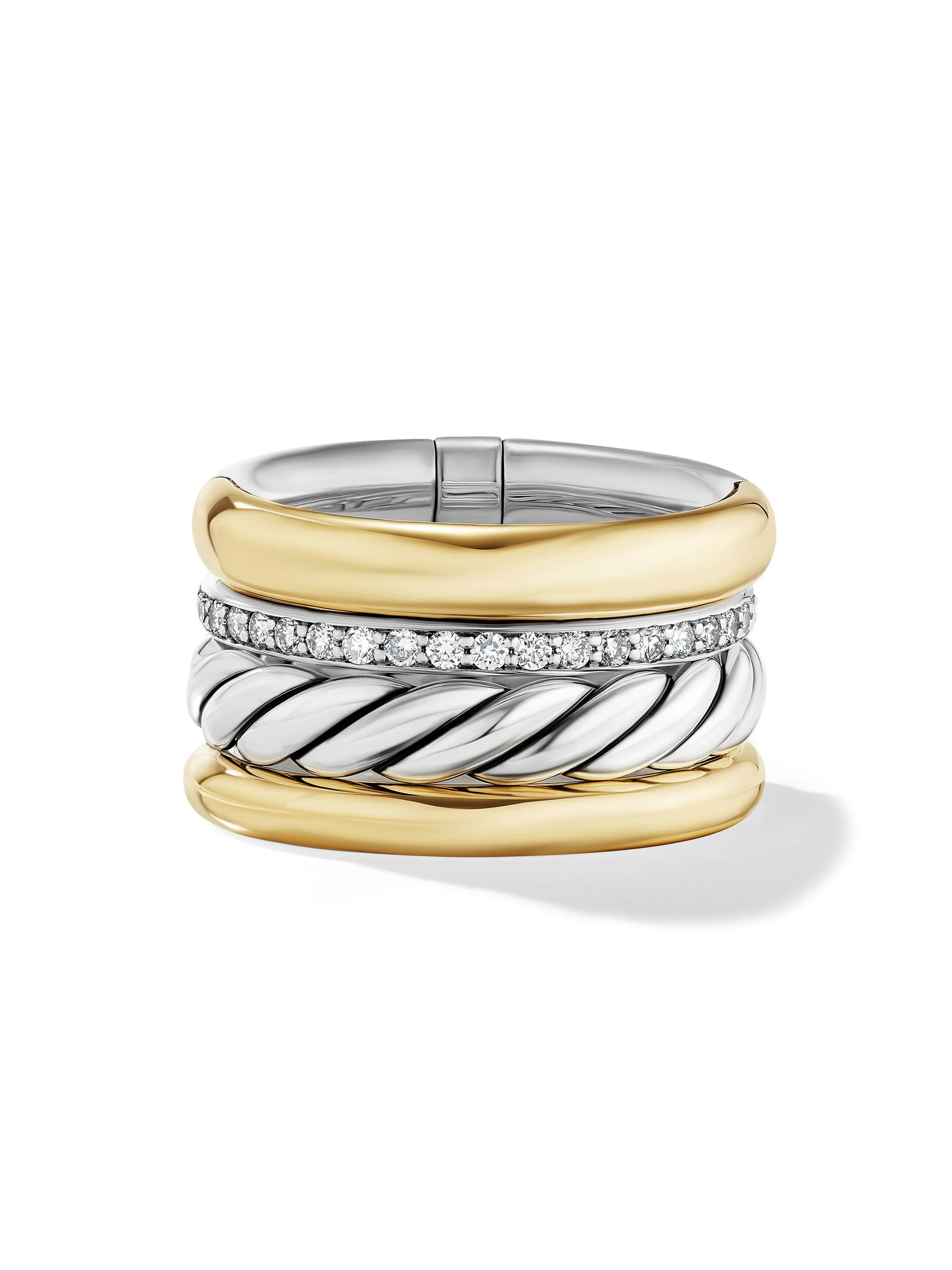 David Yurman Women's DY Mercer Multi Row Ring in Sterling Silver - Silver