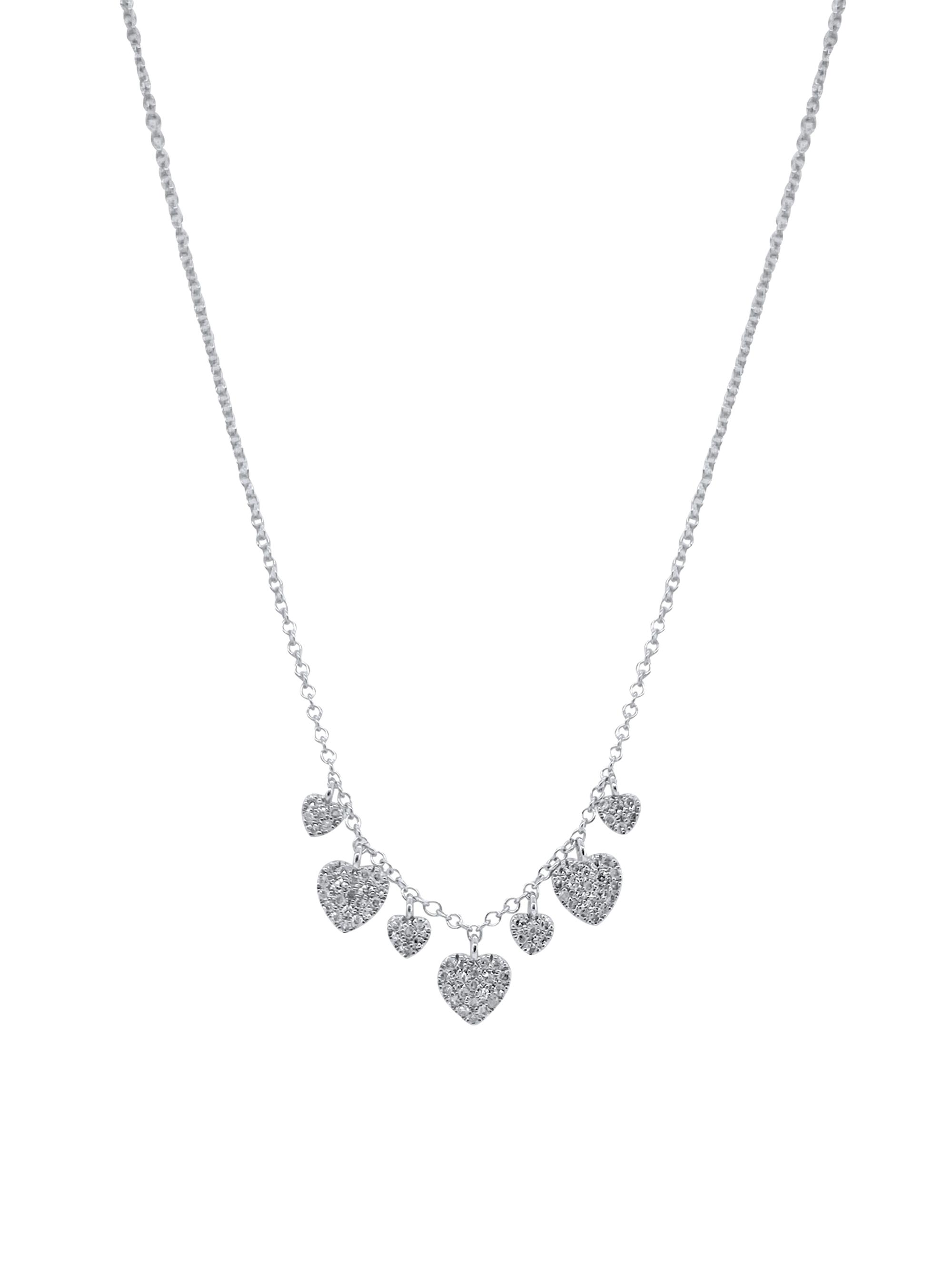 Meira T Women's 14K White Gold & 0.06 TCW Diamond Heart Charm Necklace - White Gold
