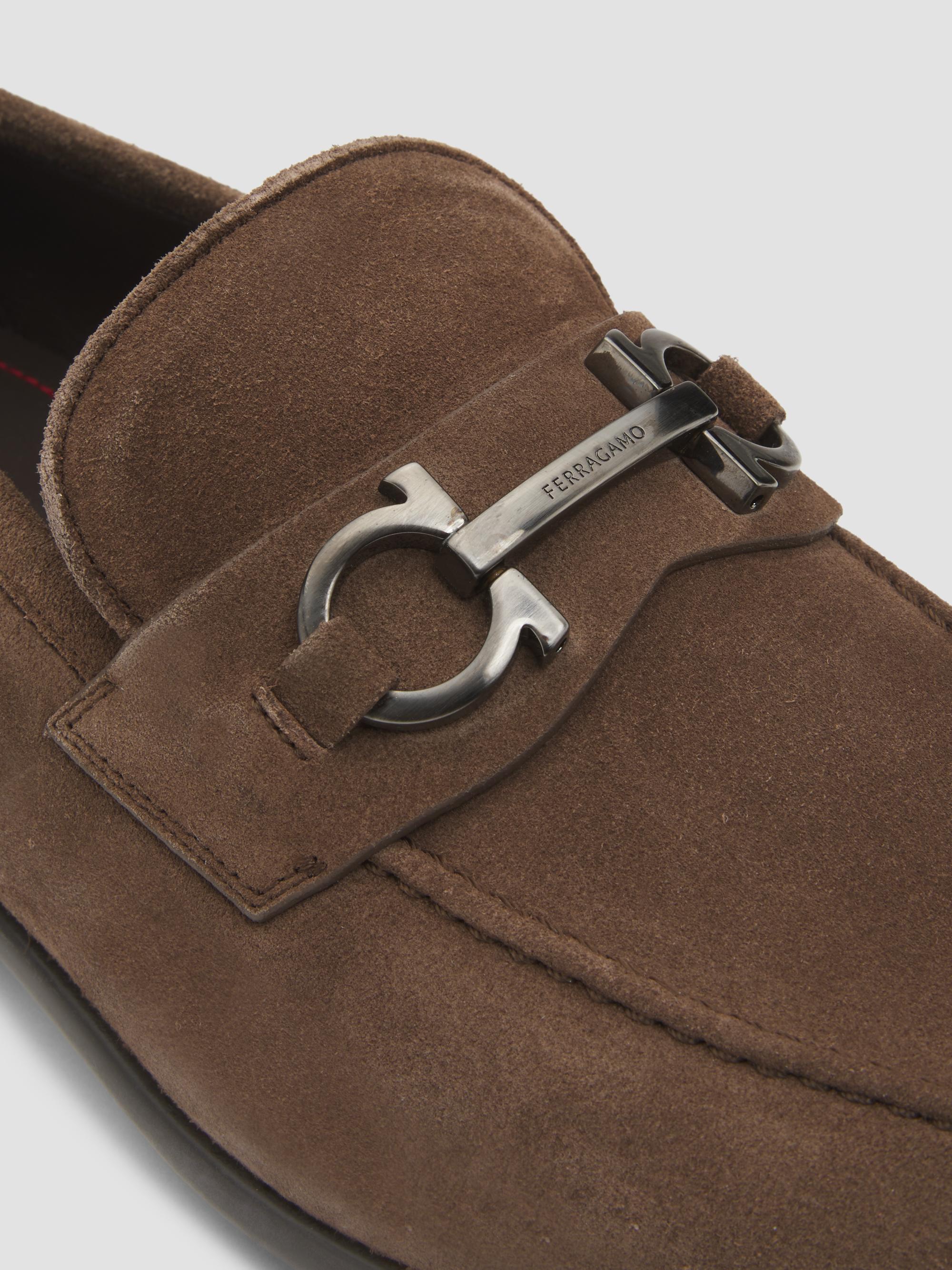 Salvatore Ferragamo Men’s Dark Brown Suede Velcro Strap Loafers FERRAGAMO Foster Suede Loafers | Saks Fifth Avenue main image 4
