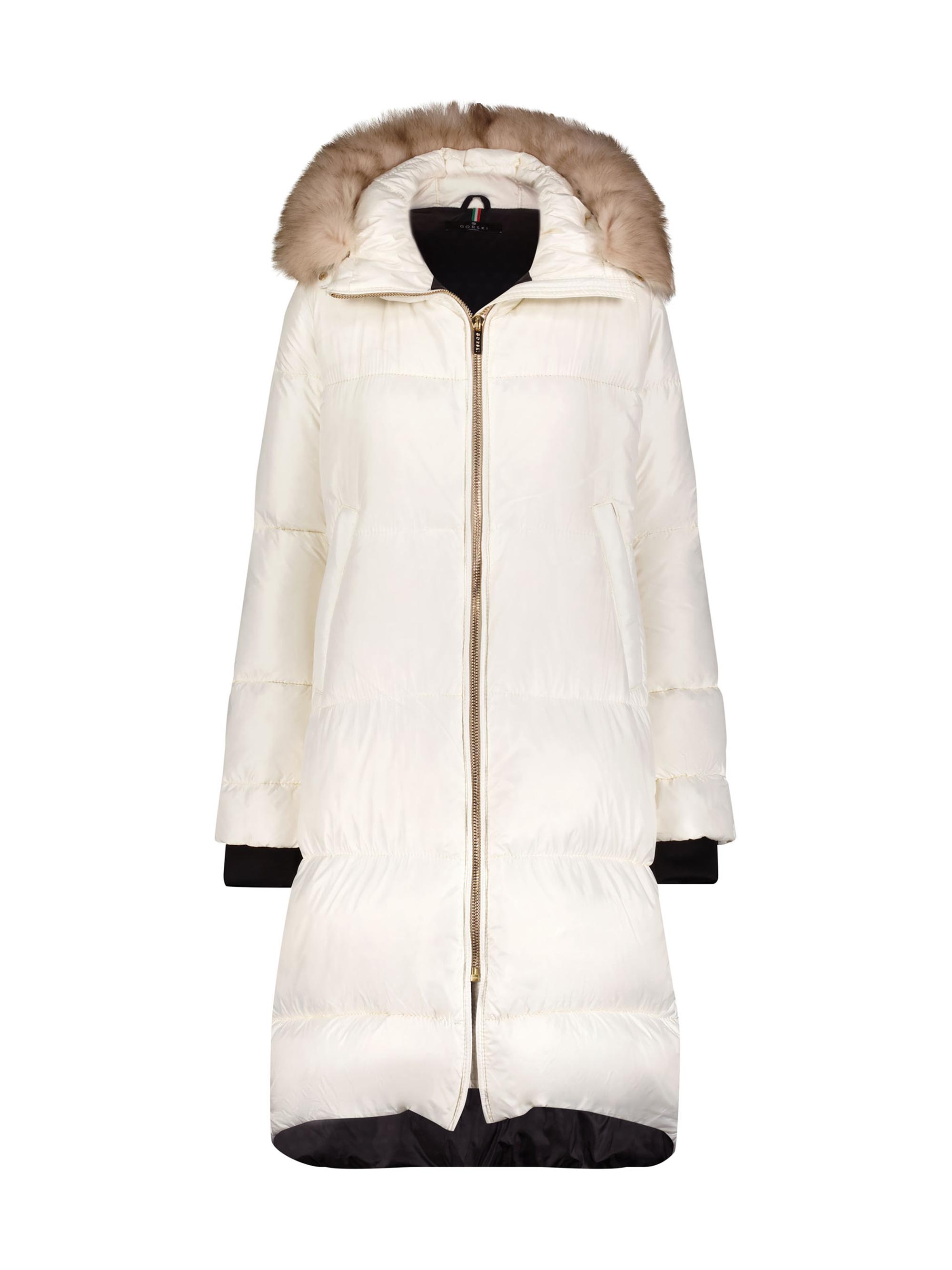 Blancha reversible hooded shearling coat - White