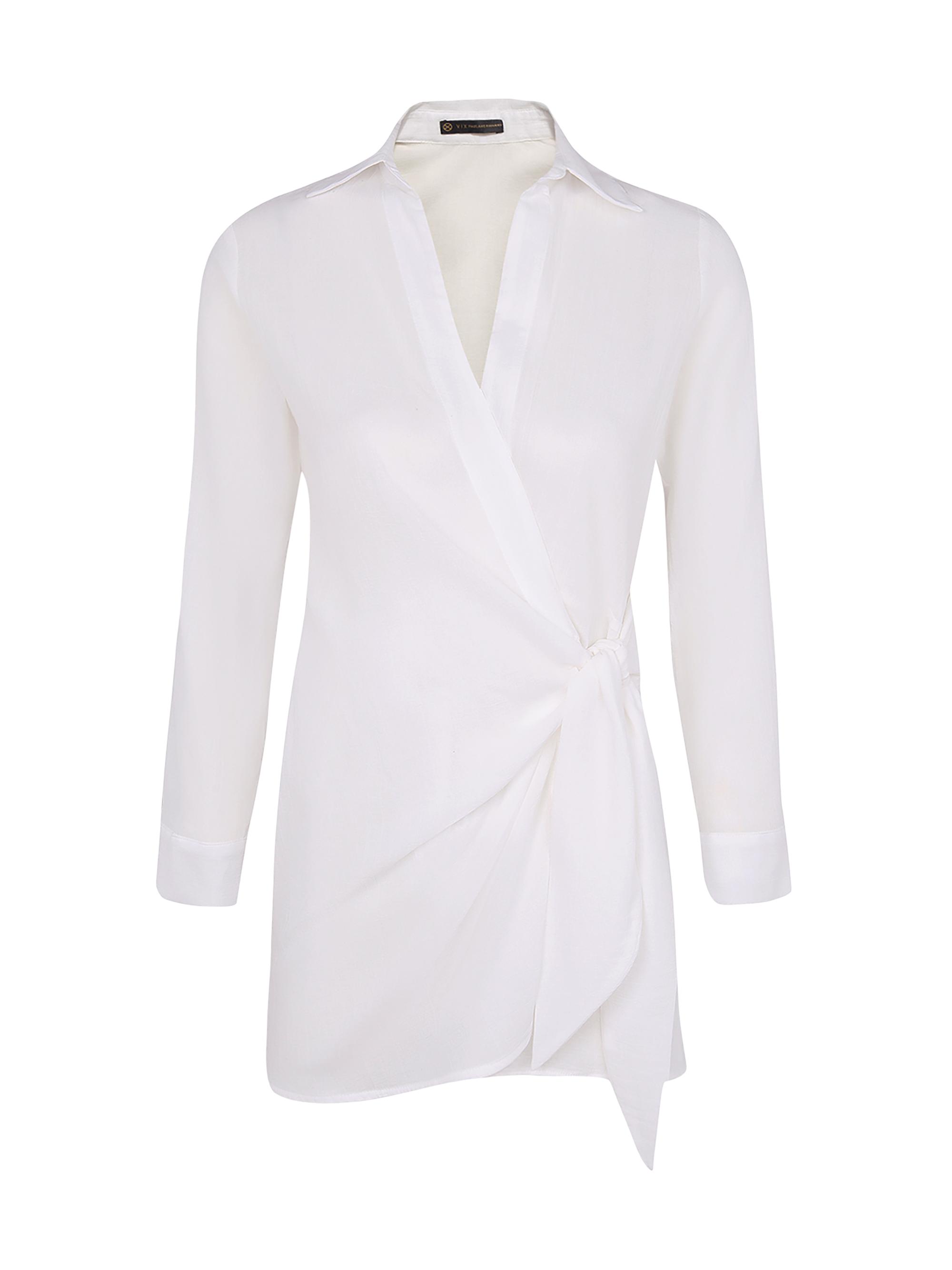 ViX by Paula Hermanny Women's Lia Long-Sleeve Short Cover-Up - Off White
