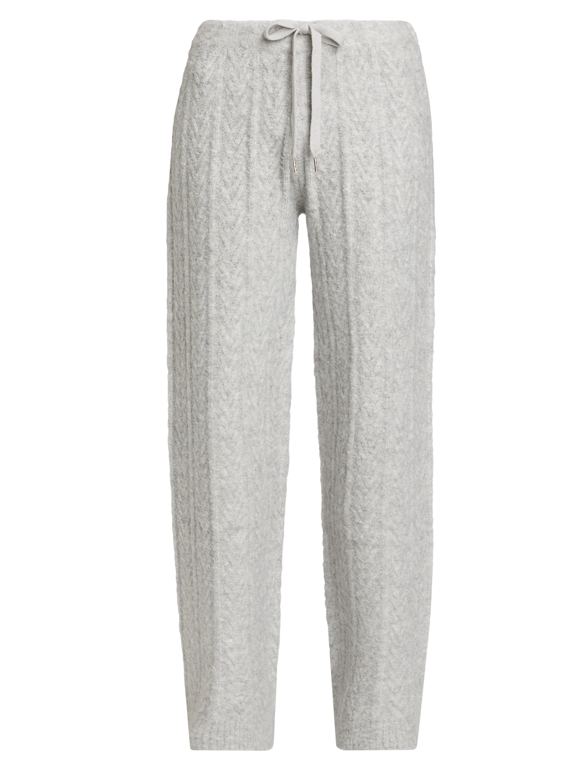 Stellae Dux Women's Cable-Knit Drawstring Sweatpants - Heather Grey | Thumbnail 7