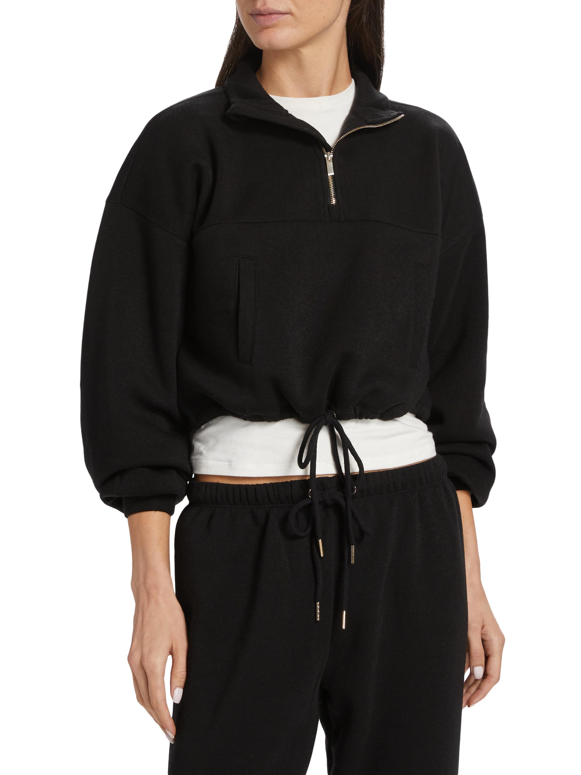 Fleece Cargo Half-Zip Crop Sweater