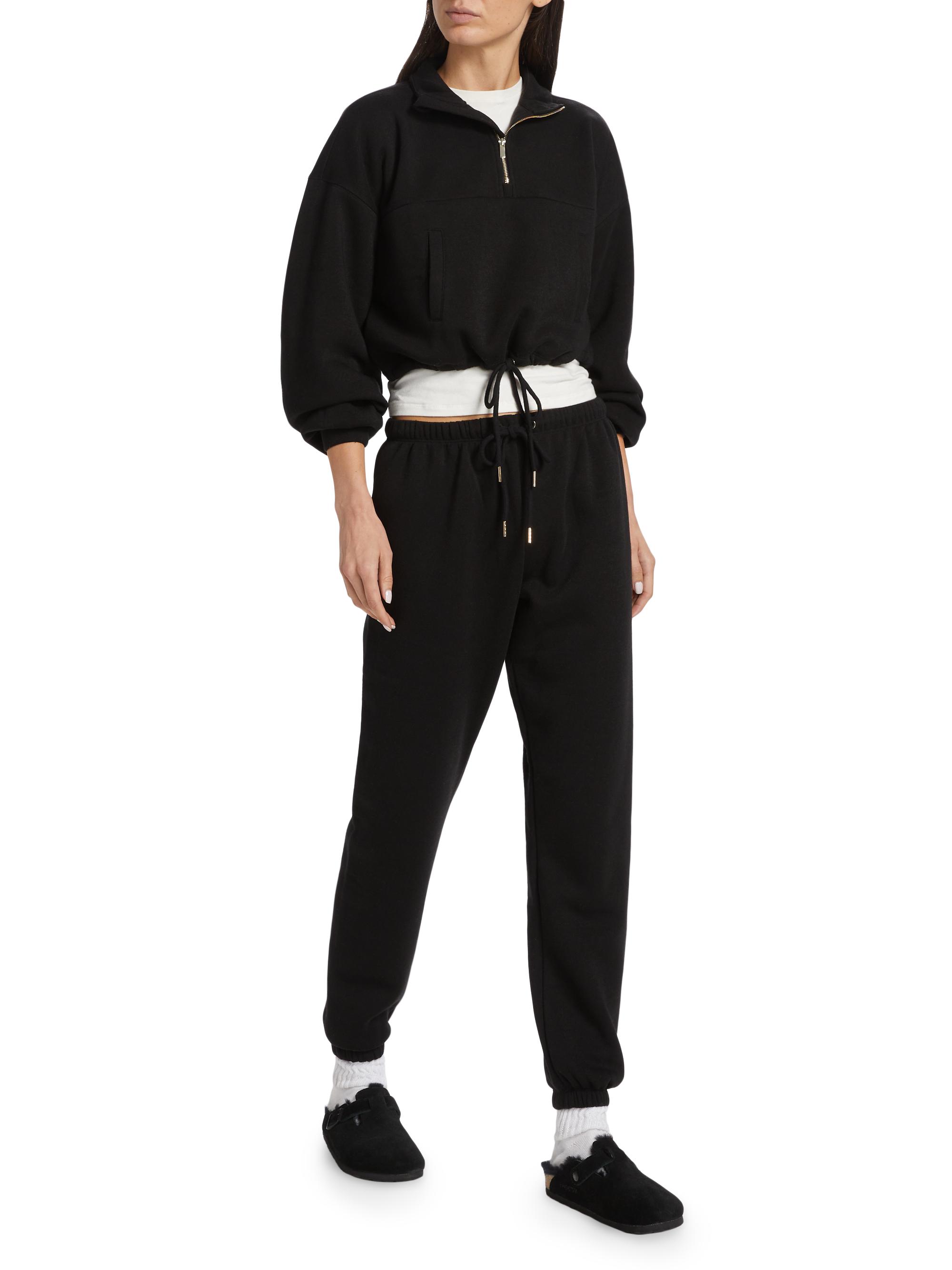 Stellae Dux Fleece Cargo Half-Zip Crop Sweater | Saks Fifth Avenue