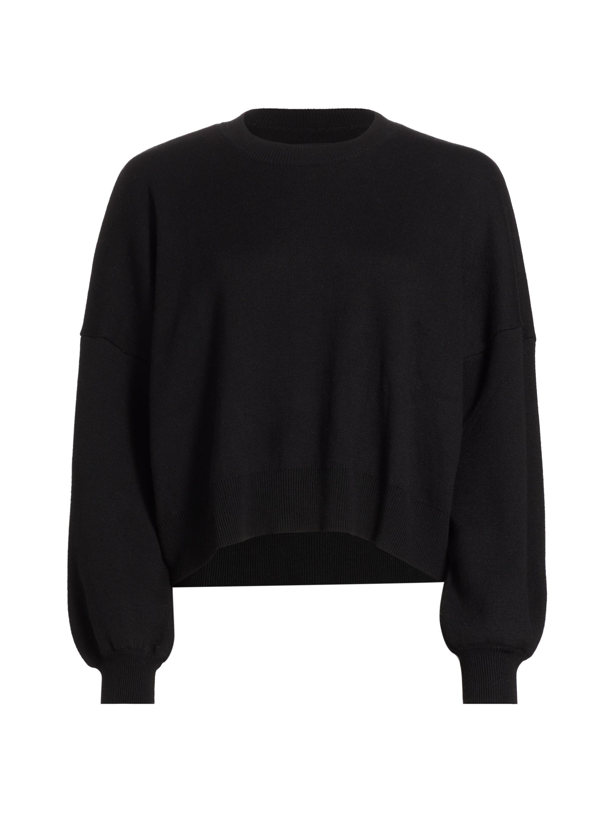 Stellae Dux Women's Double-Knit Crop Sweatshirt - Black