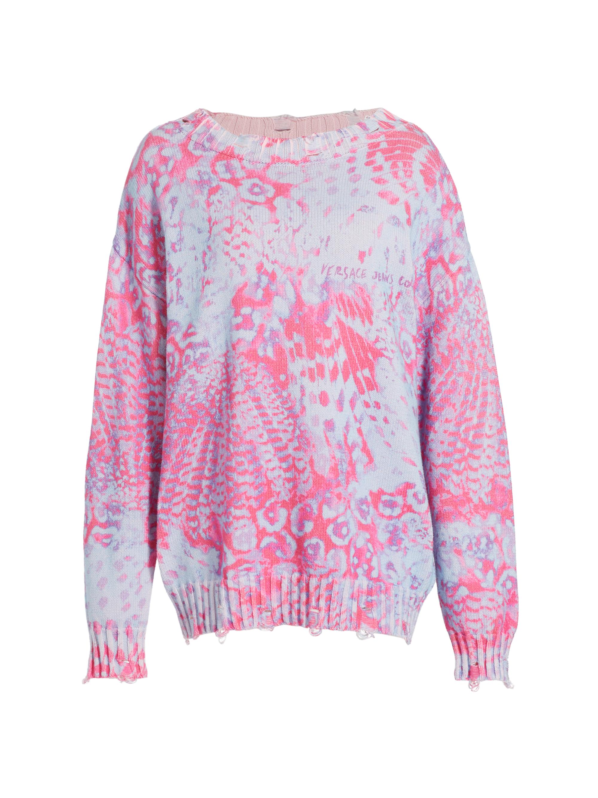 Versace Jeans Couture Women's Printed Cotton Knit Sweater - Cerulean