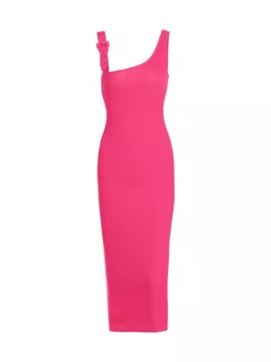 Versace Jeans Couture logo-plaque ruched dress - Pink