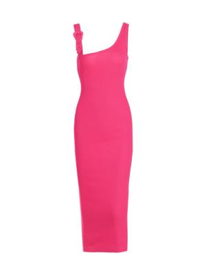 Versace Jeans Couture logo-plaque ruched dress - Pink