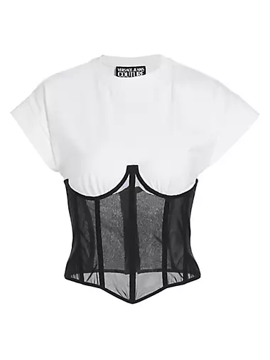 black and white corset top 💣, • by white house black