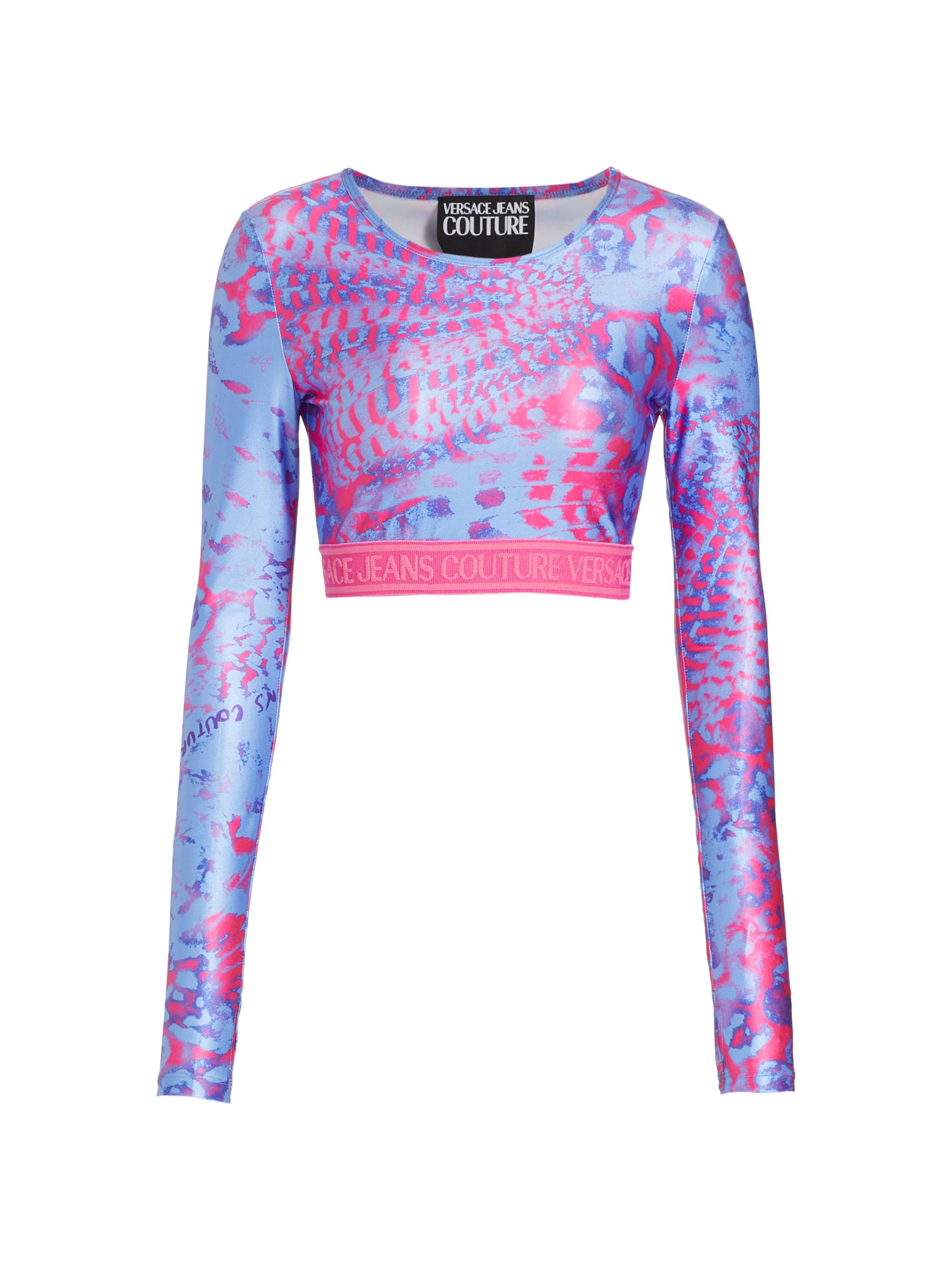 Versace Jeans Couture Logo-Detailed Jersey Crop Blouse Saks