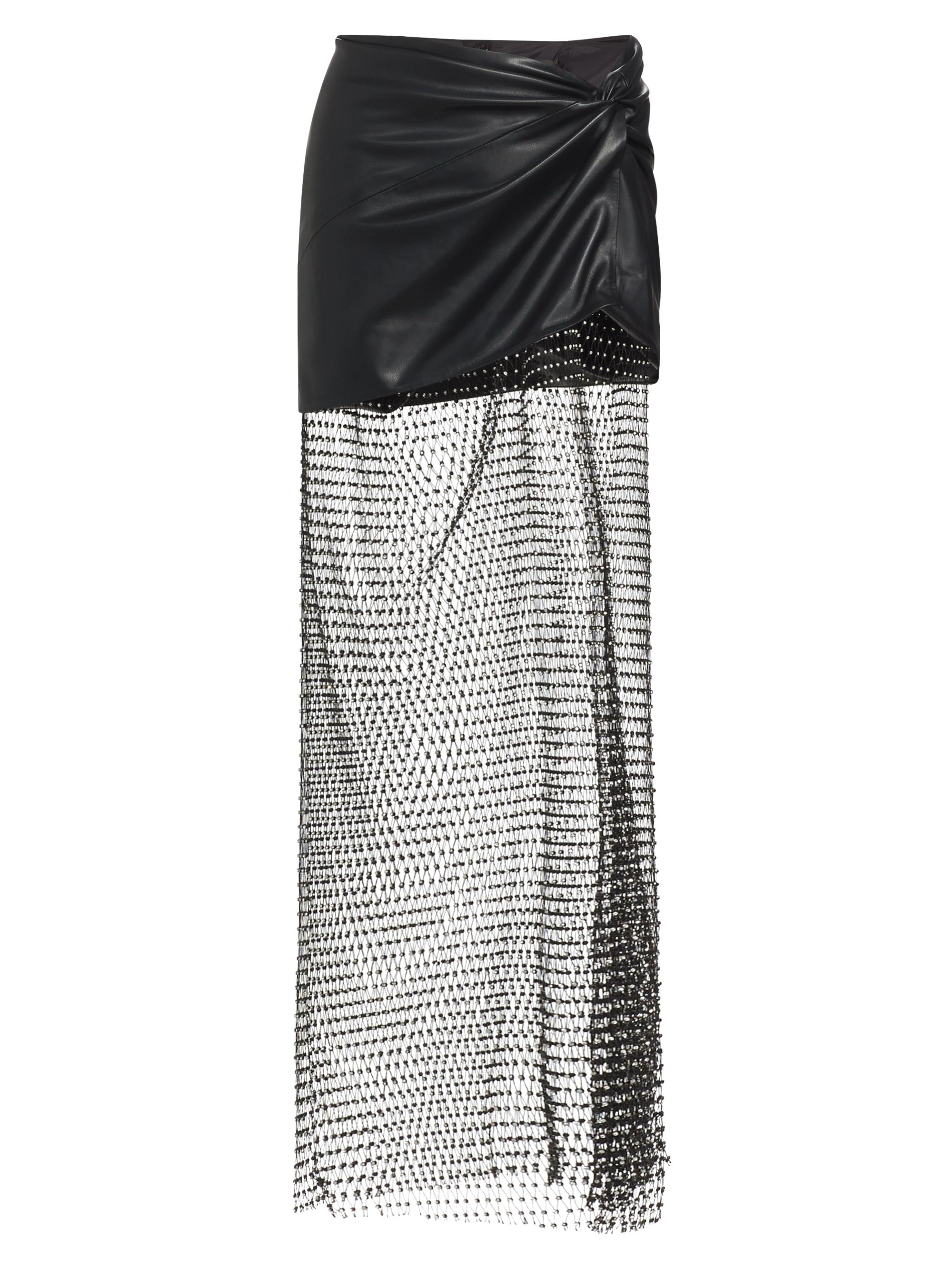 Lamarque Women's Salome Faux Leather & Mesh Maxi Skirt - Black