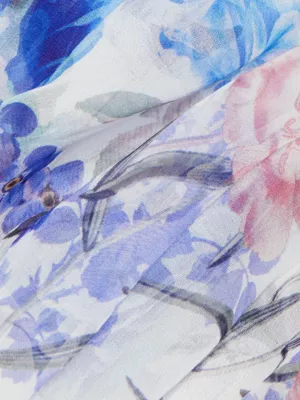 Camilla floral-print silk minidress - Blue