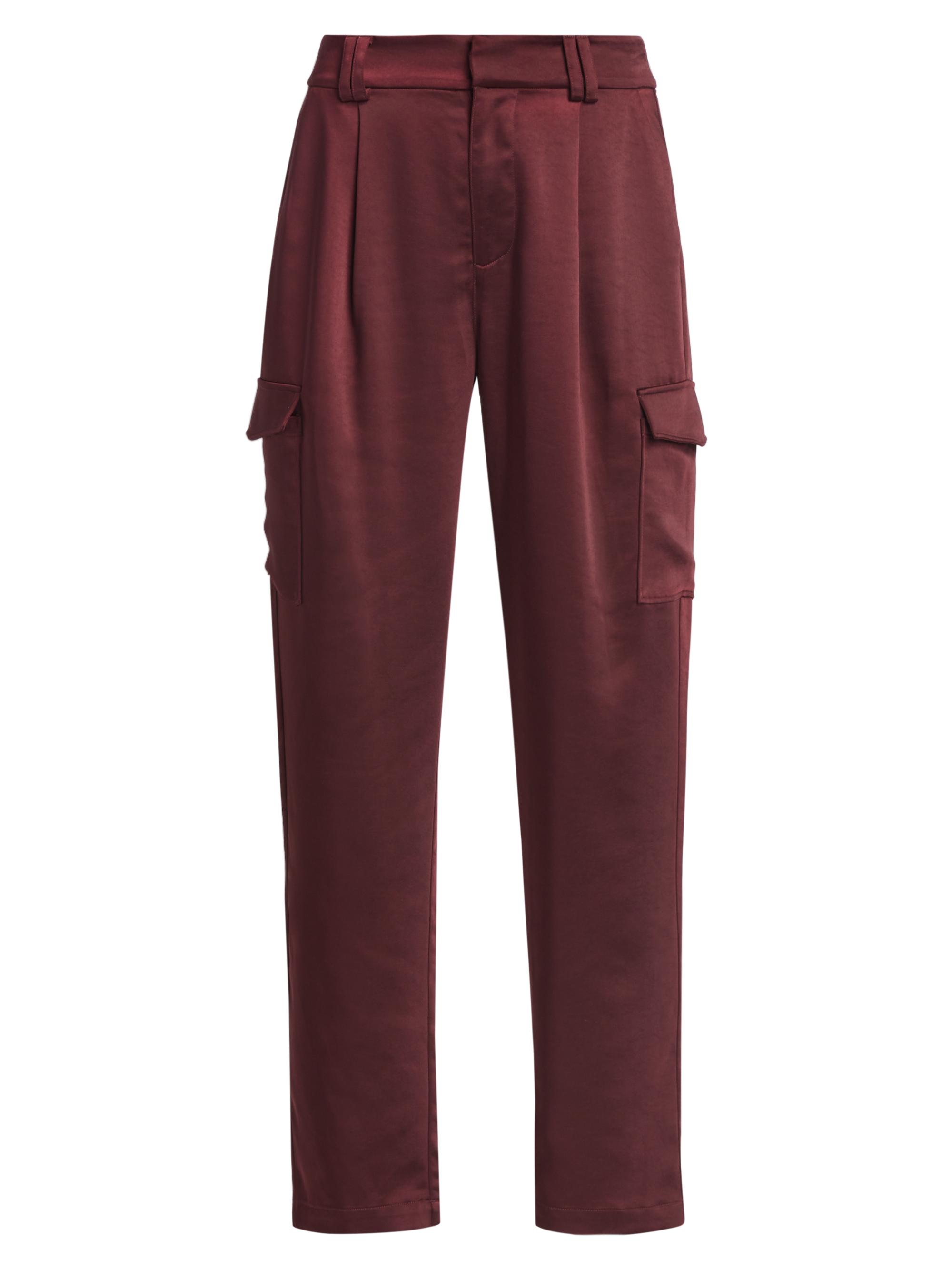 Paige Women's Mailika Satin Cargo Pants - Dusty Cherrywood