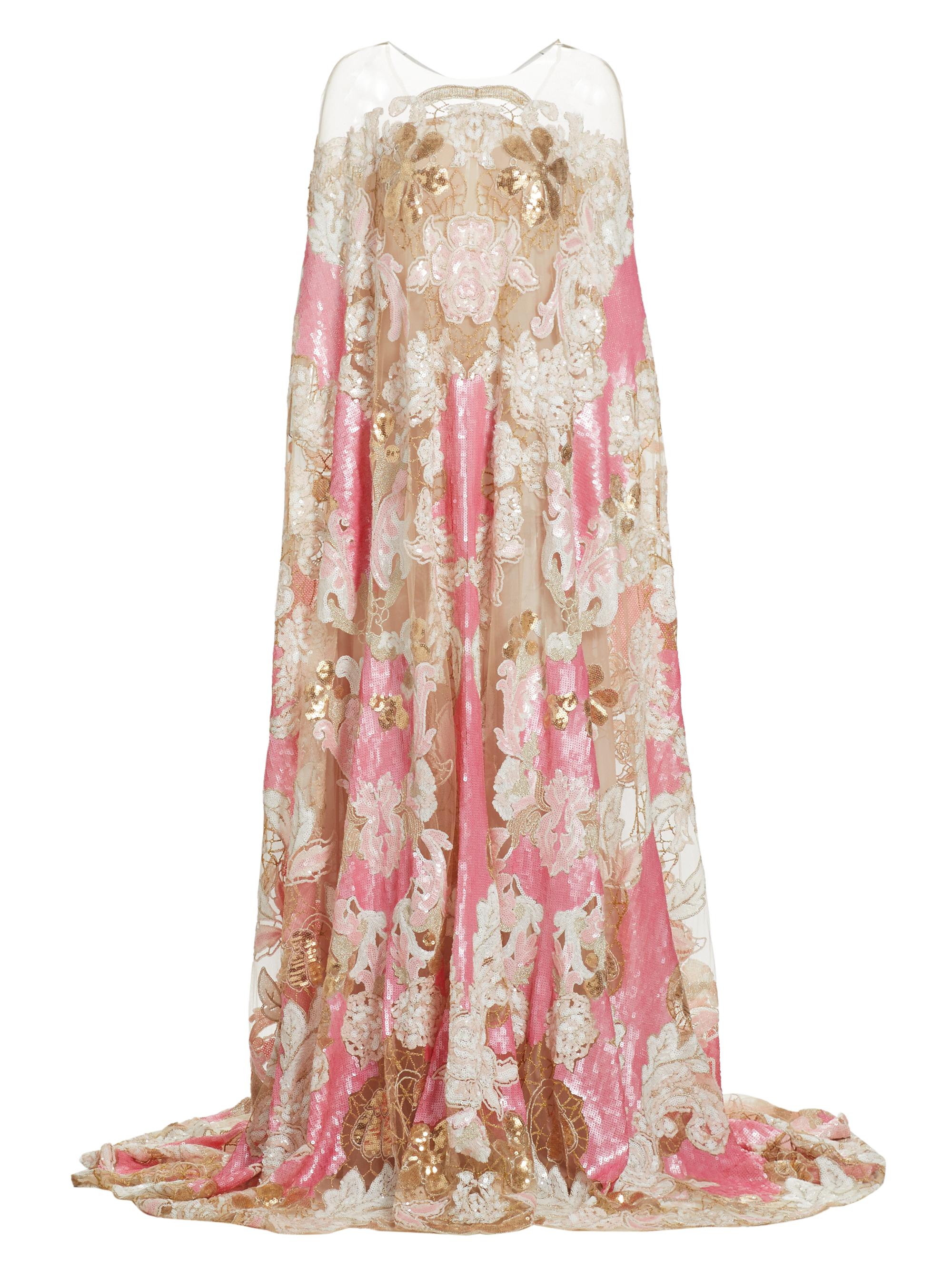 Reem Acra Embroidered Illusion Tulle Gown | Saks Fifth Avenue