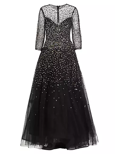 Embellished Illusion A-Line Gown