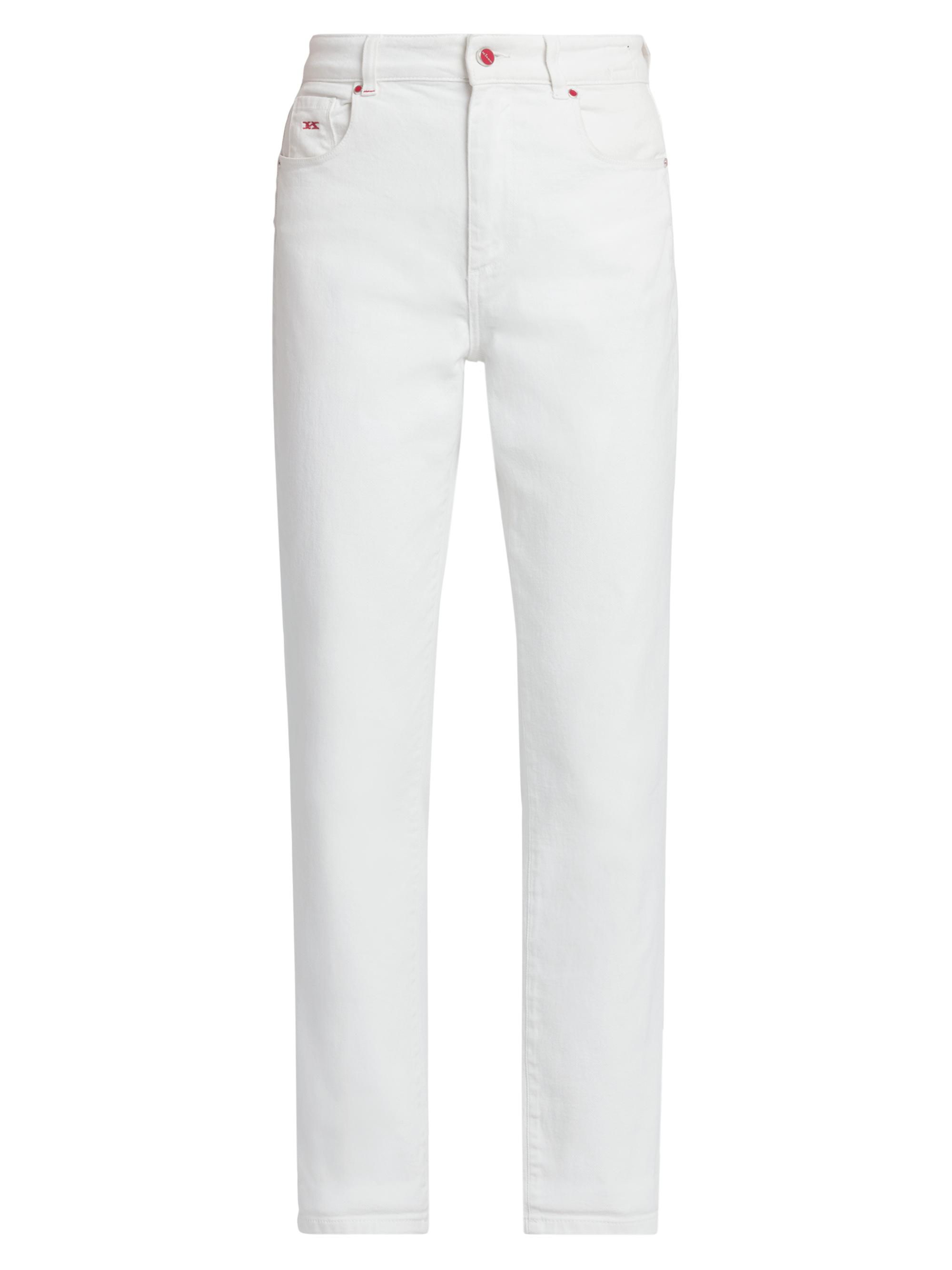 Kiton Women's Mom-Fit High-Rise Stretch Tapered Jeans - White