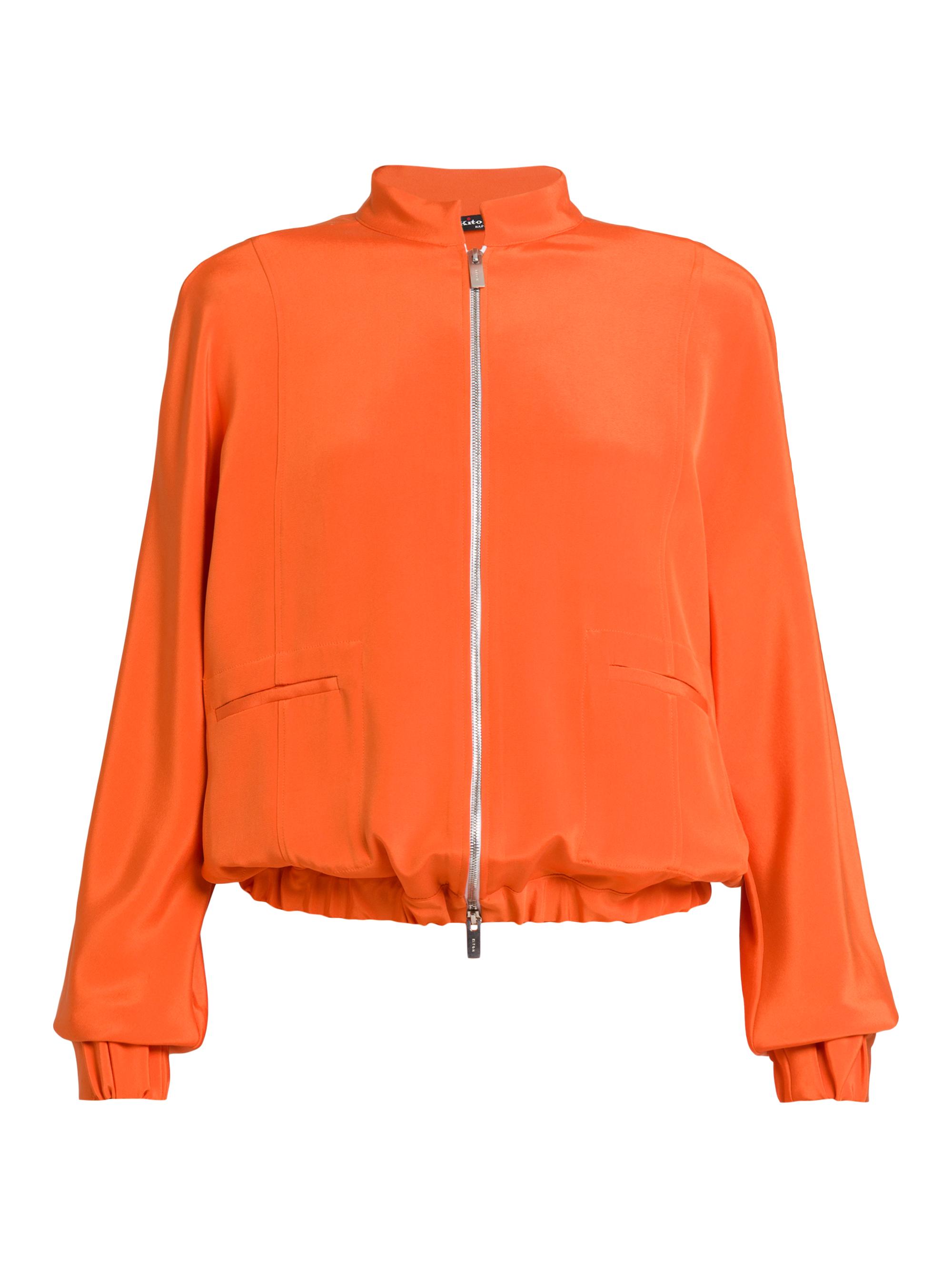Kiton Women's Silk-Blend Bomber Jacket - Orange