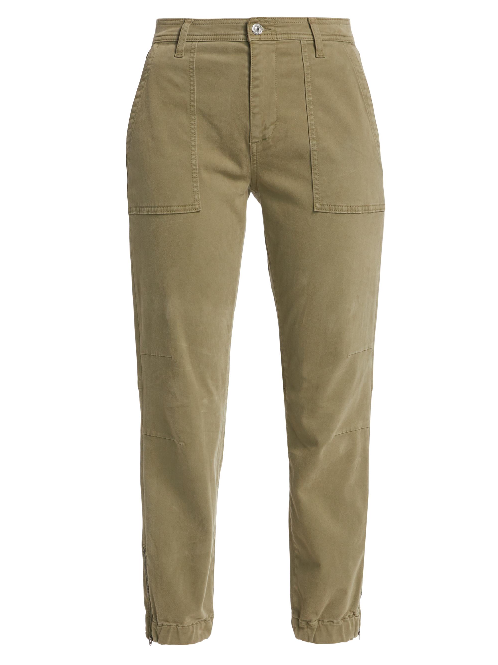 7 For All Mankind Women's Darted Cotton-Blend Boyfriend Joggers - Army