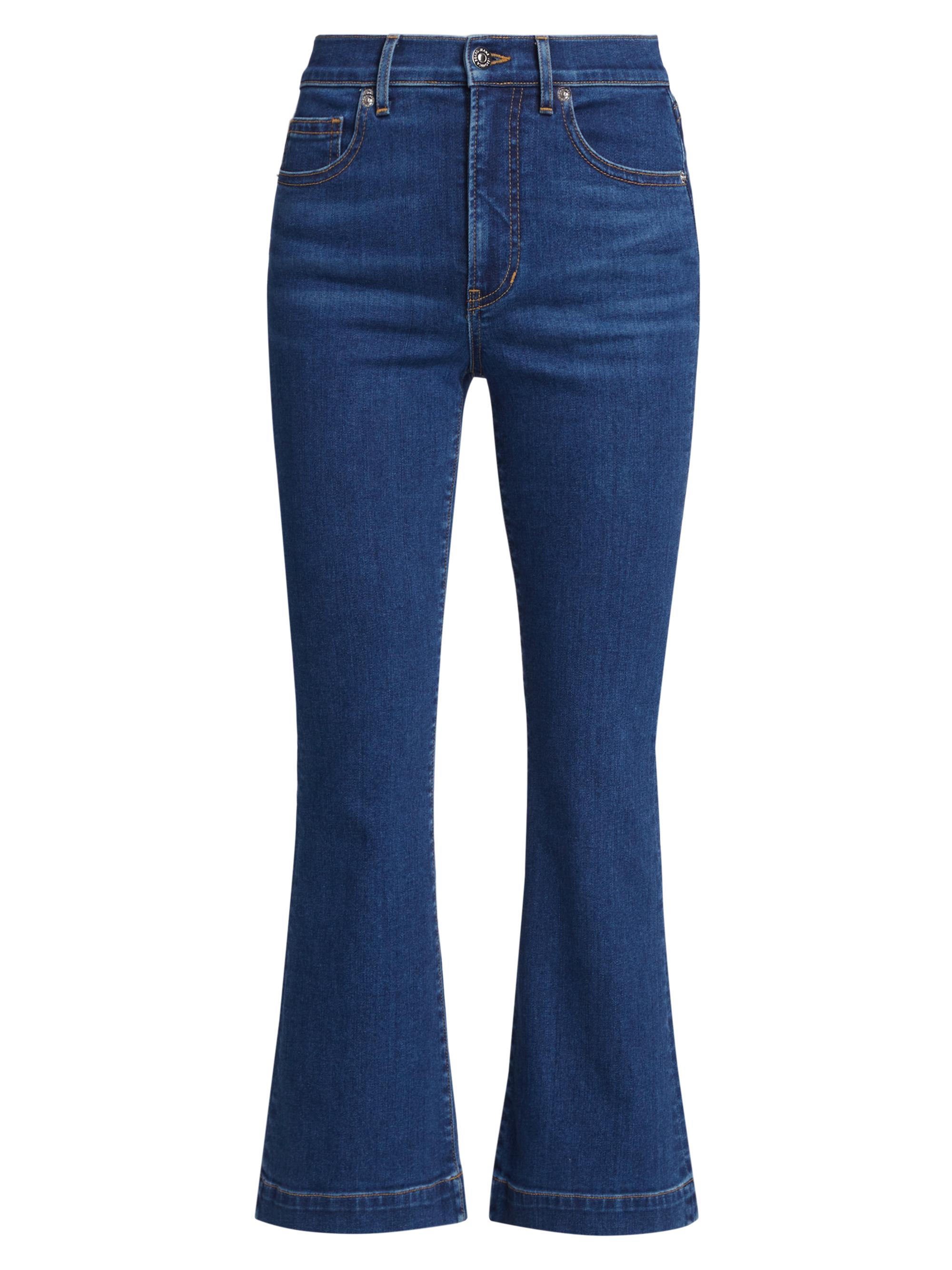 Veronica Beard Women's Carson High-Rise Crop Flare Jeans - Bright Blue