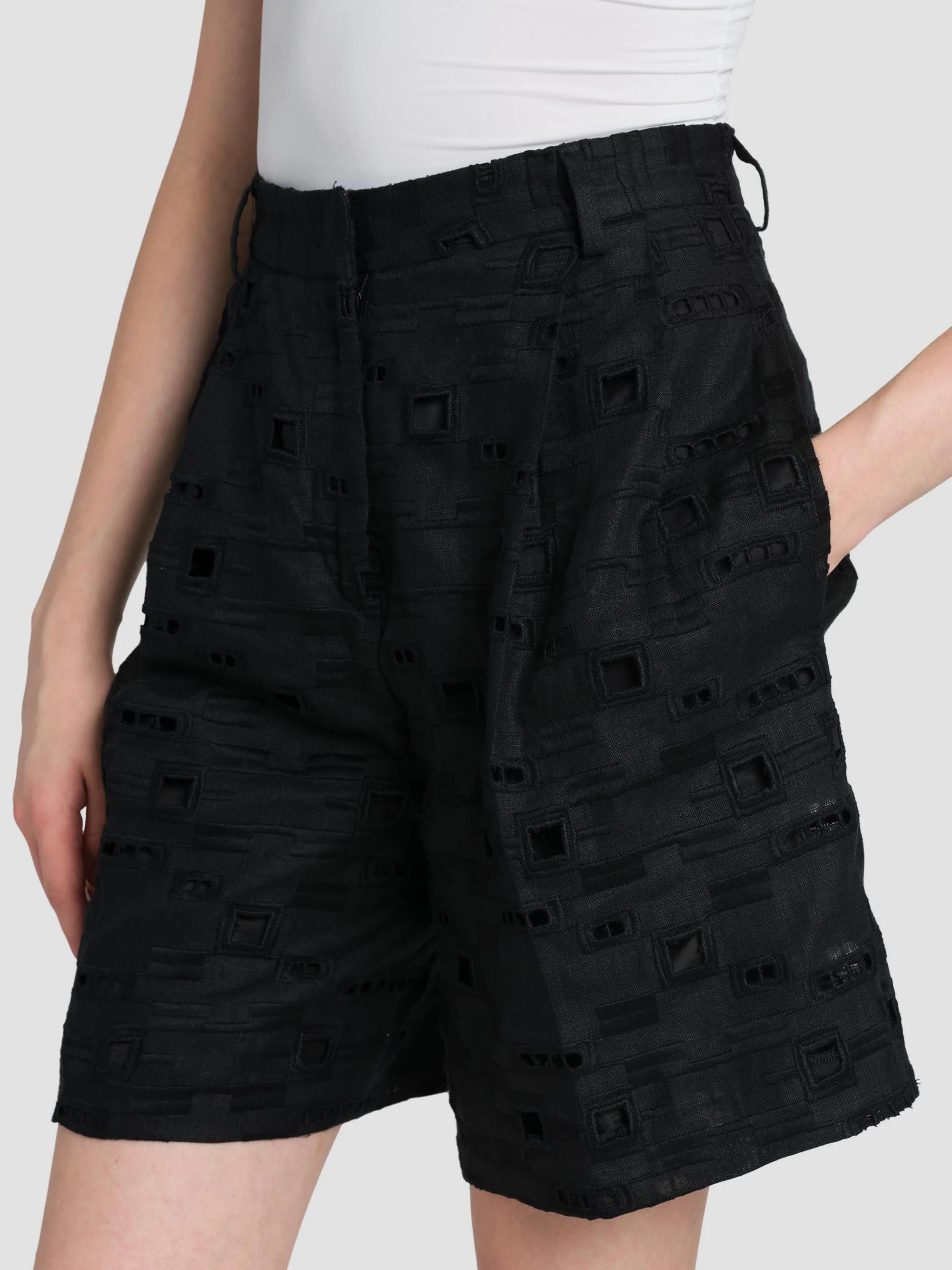 Kiton Wide-Leg Linen Eyelet Shorts | Saks Fifth Avenue