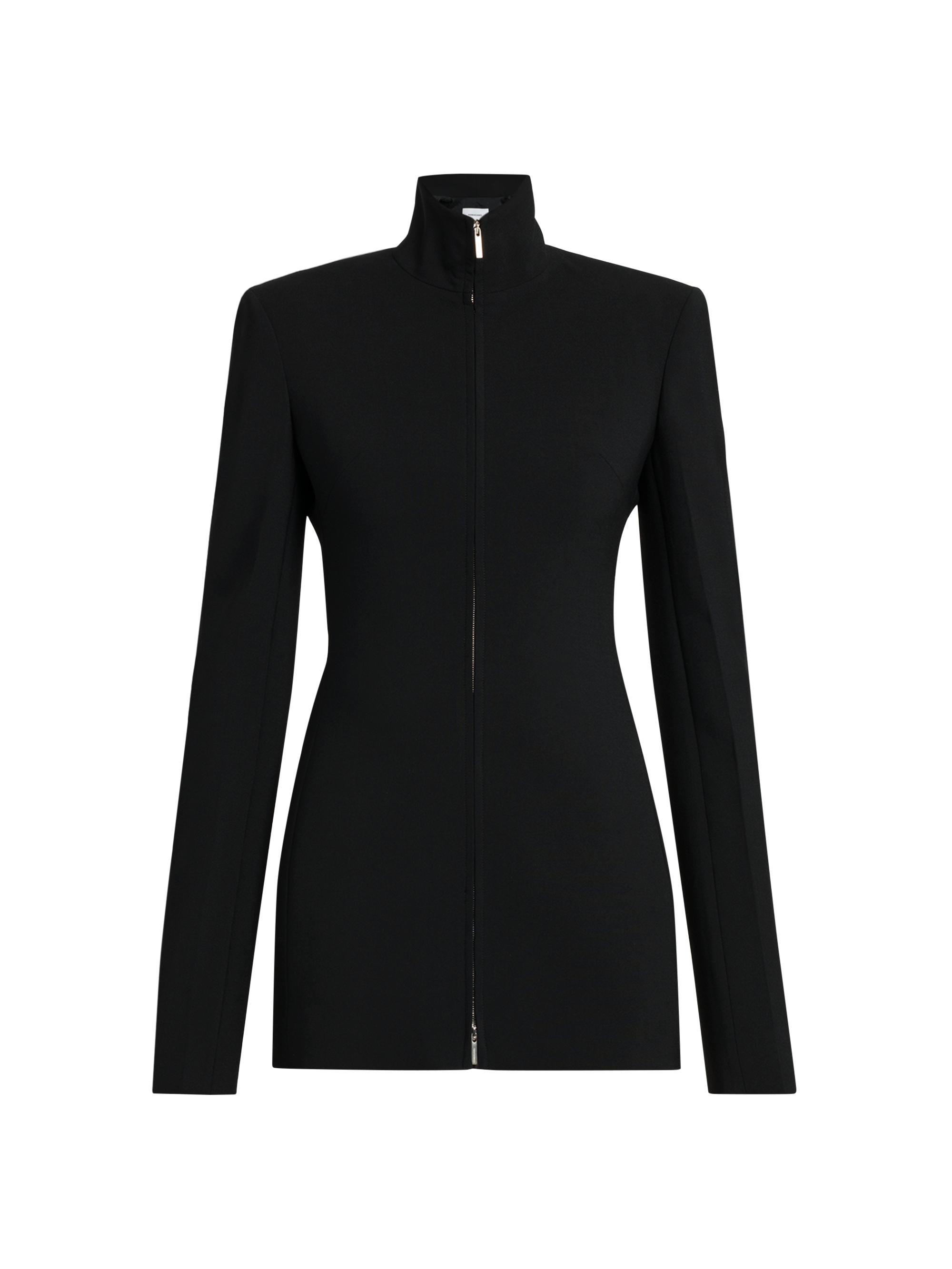 FERRAGAMO Women's Zip-Front Wool-Blend Jacket - Nero
