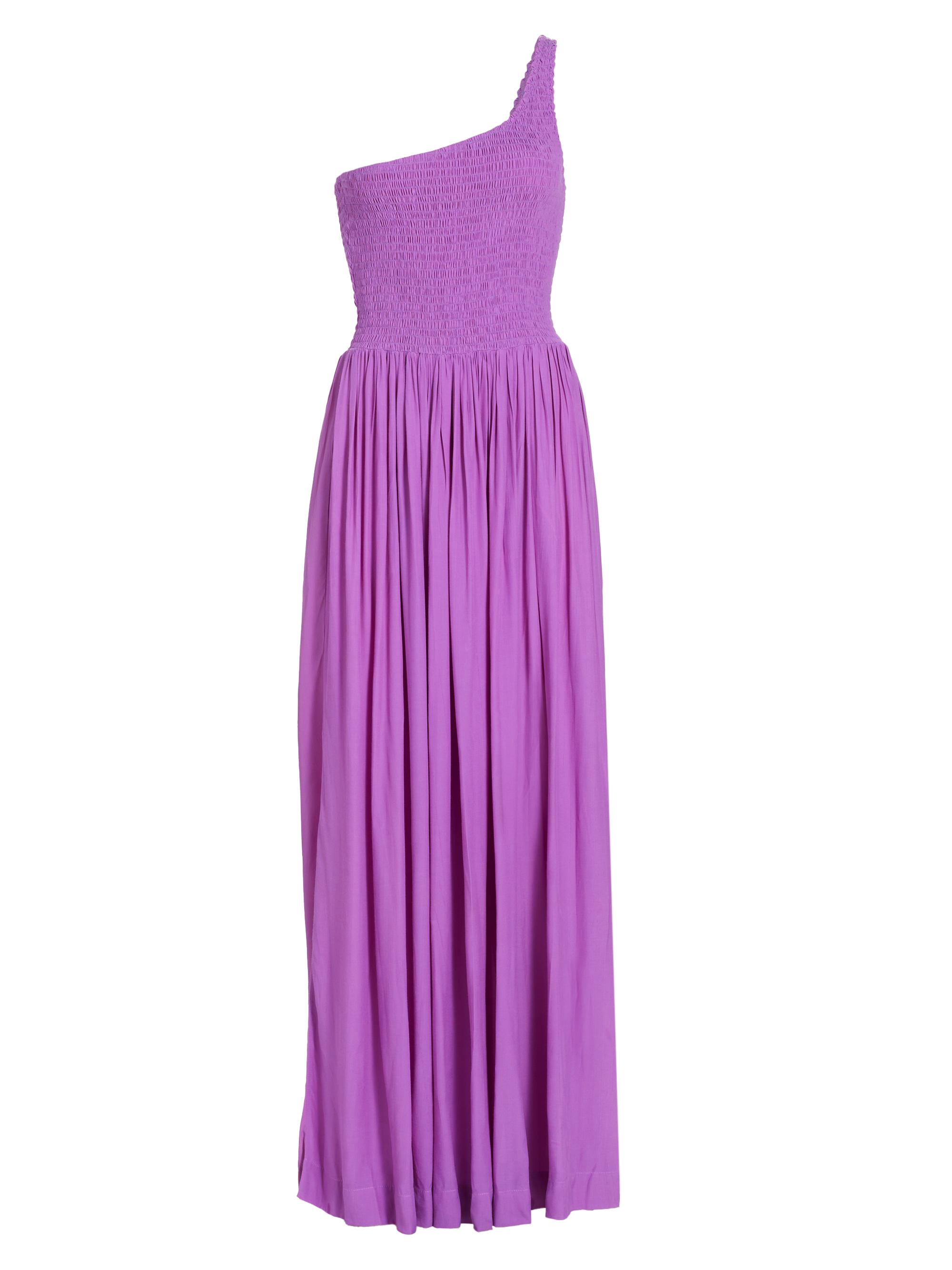 SWF Women's Smocked One-Shoulder Maxi Dress - True Purple