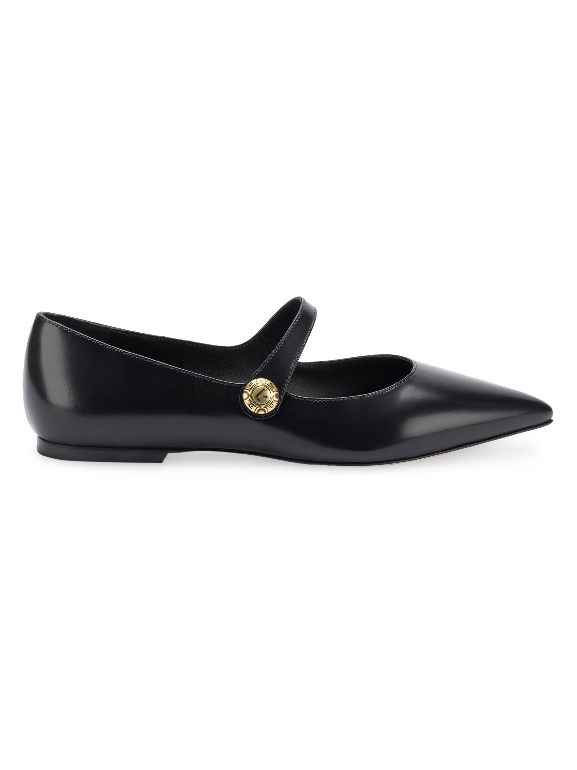 Larroudé Women's Caroline Leather Ballet Flats - Black