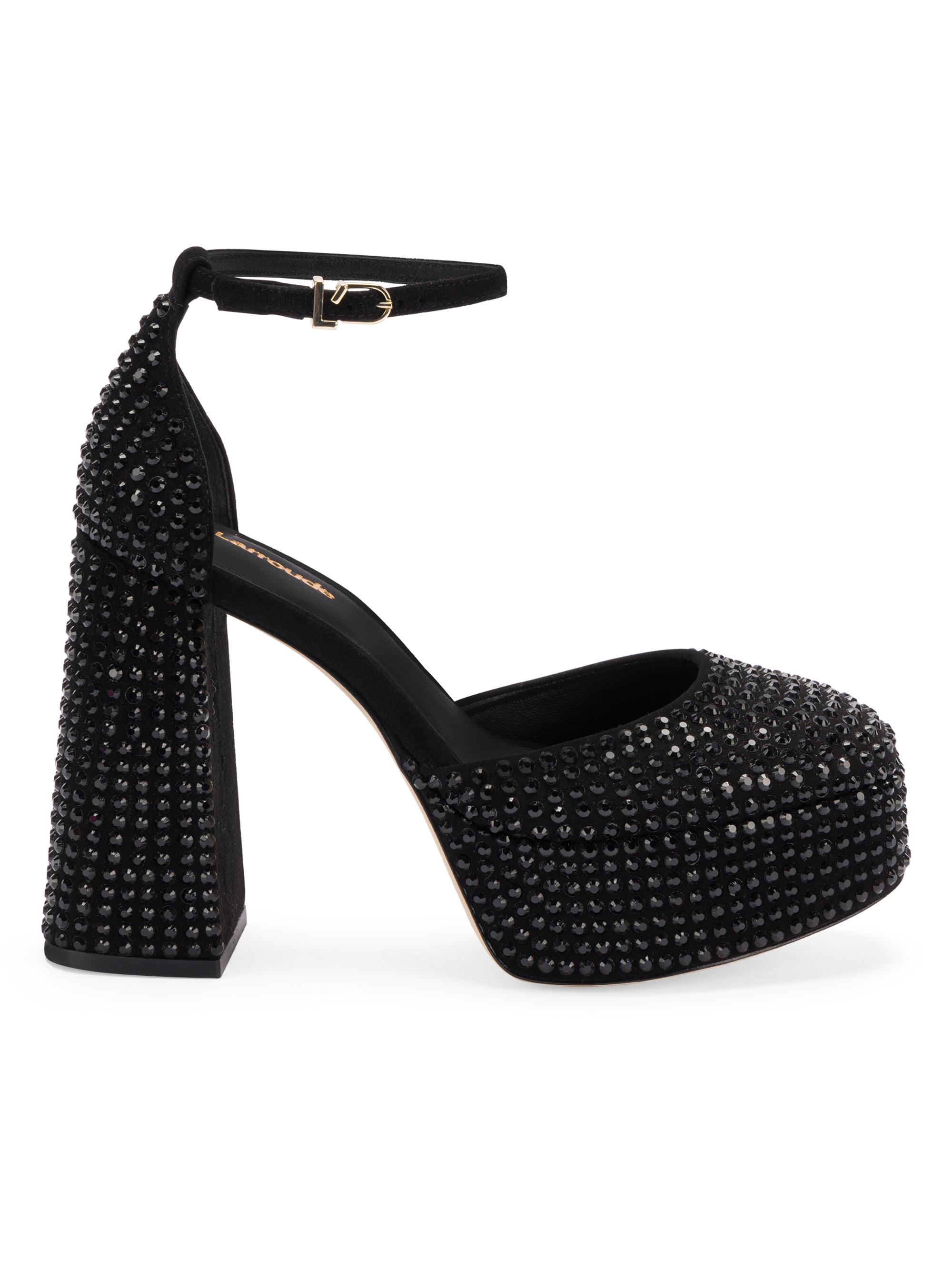 Larroudé Women's Ari 115MM Embellished Platform Pumps - Black
