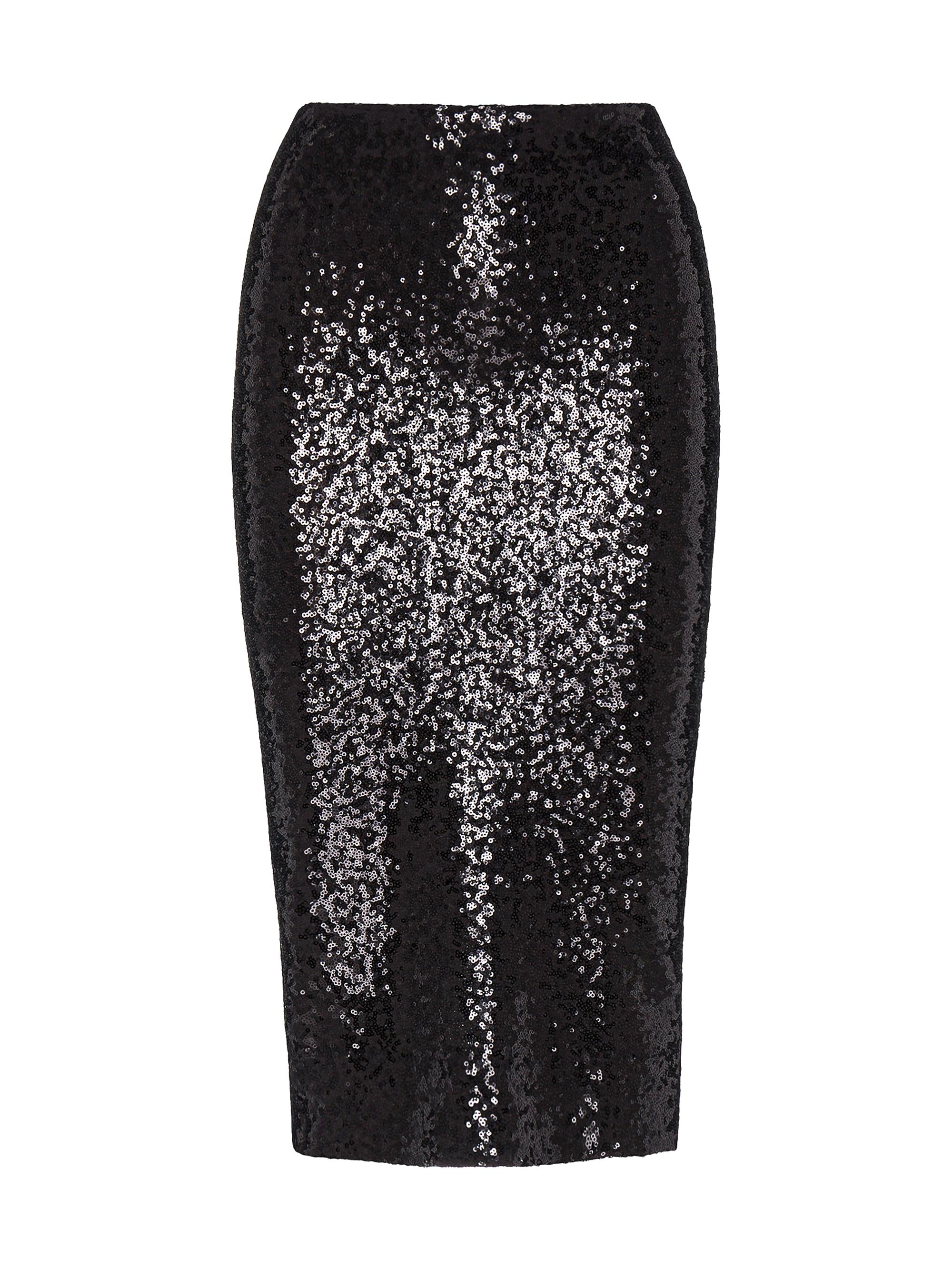 Commando Women's Sequin Pencil Midi-Skirt - Black