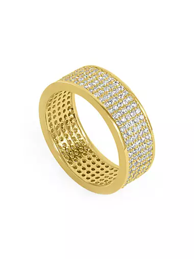 Petit Pavé 22K-Gold-Plated & Cubic Zirconia Band