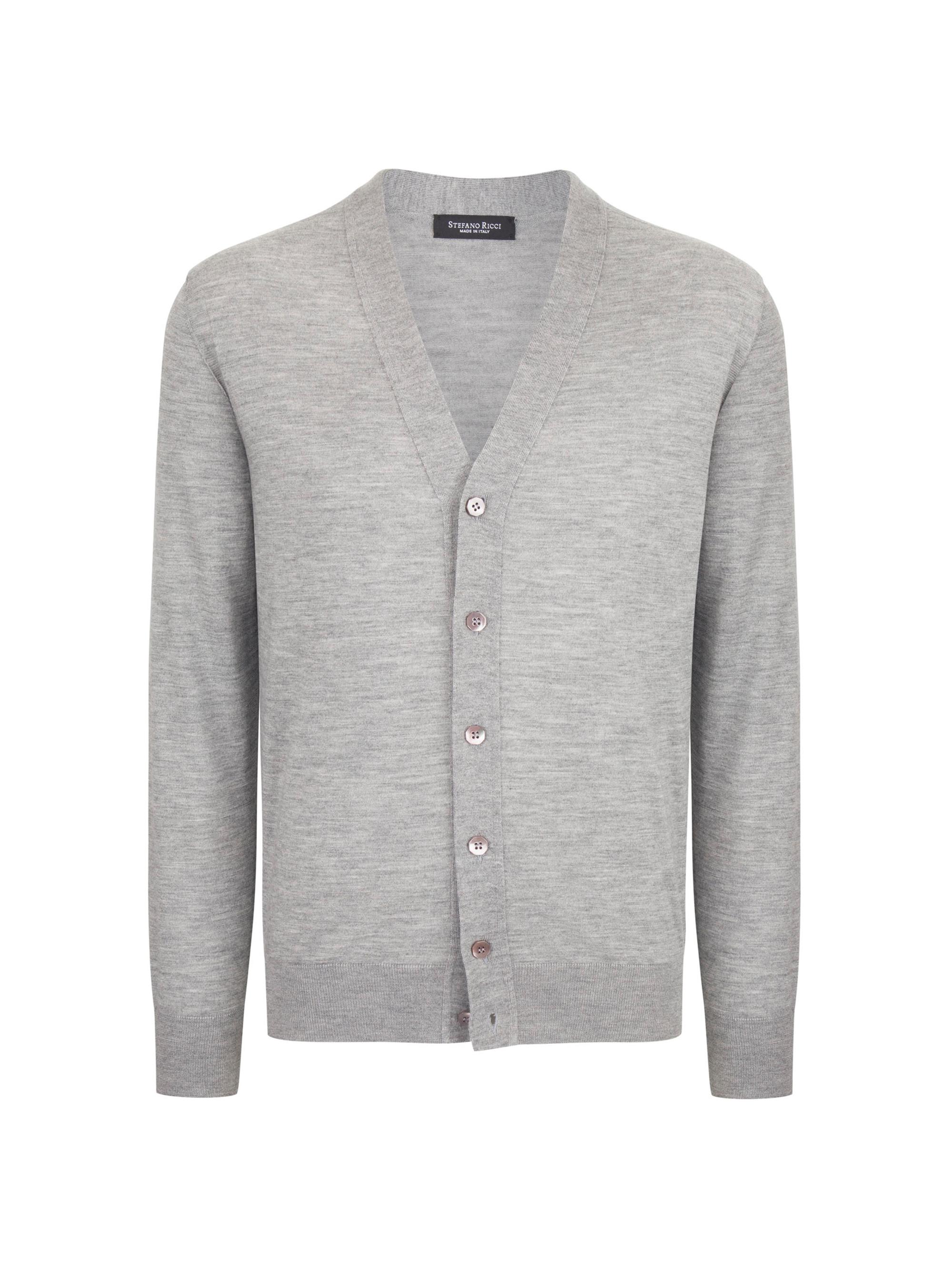 Stefano Ricci Men's Cashmere and Silk Cardigan - Grey