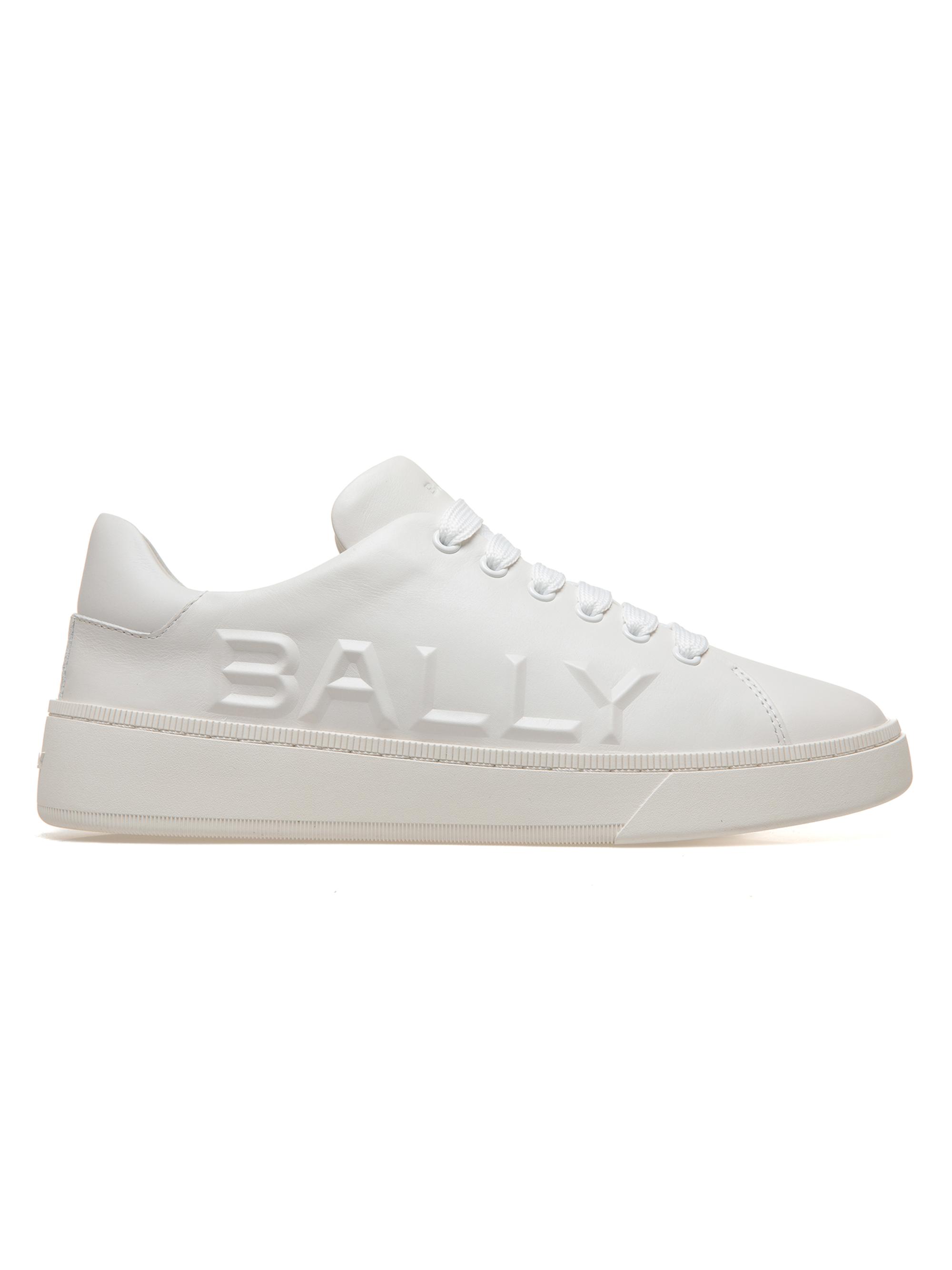 Bally Men's Reka Logo Leather Low-Top Sneakers - White
