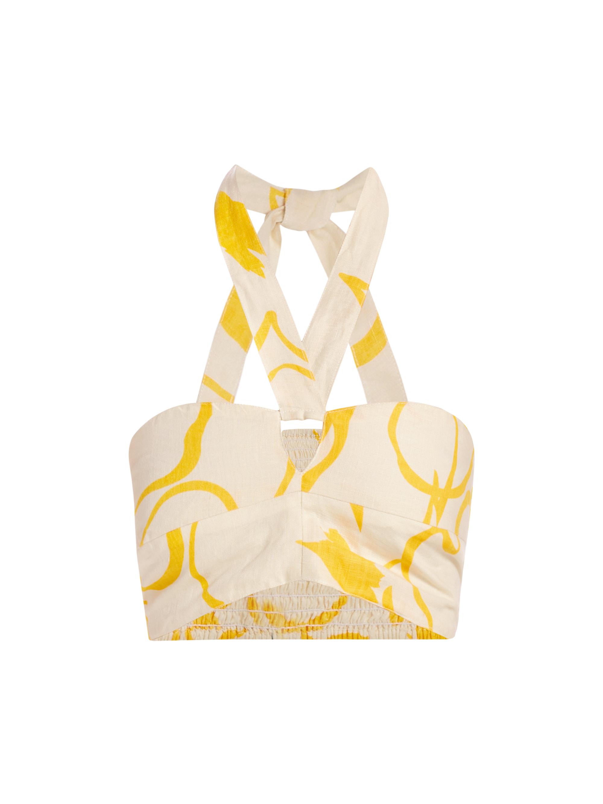 SWF Women's Center Piece Floral Linen Crop Top - Whirlwind