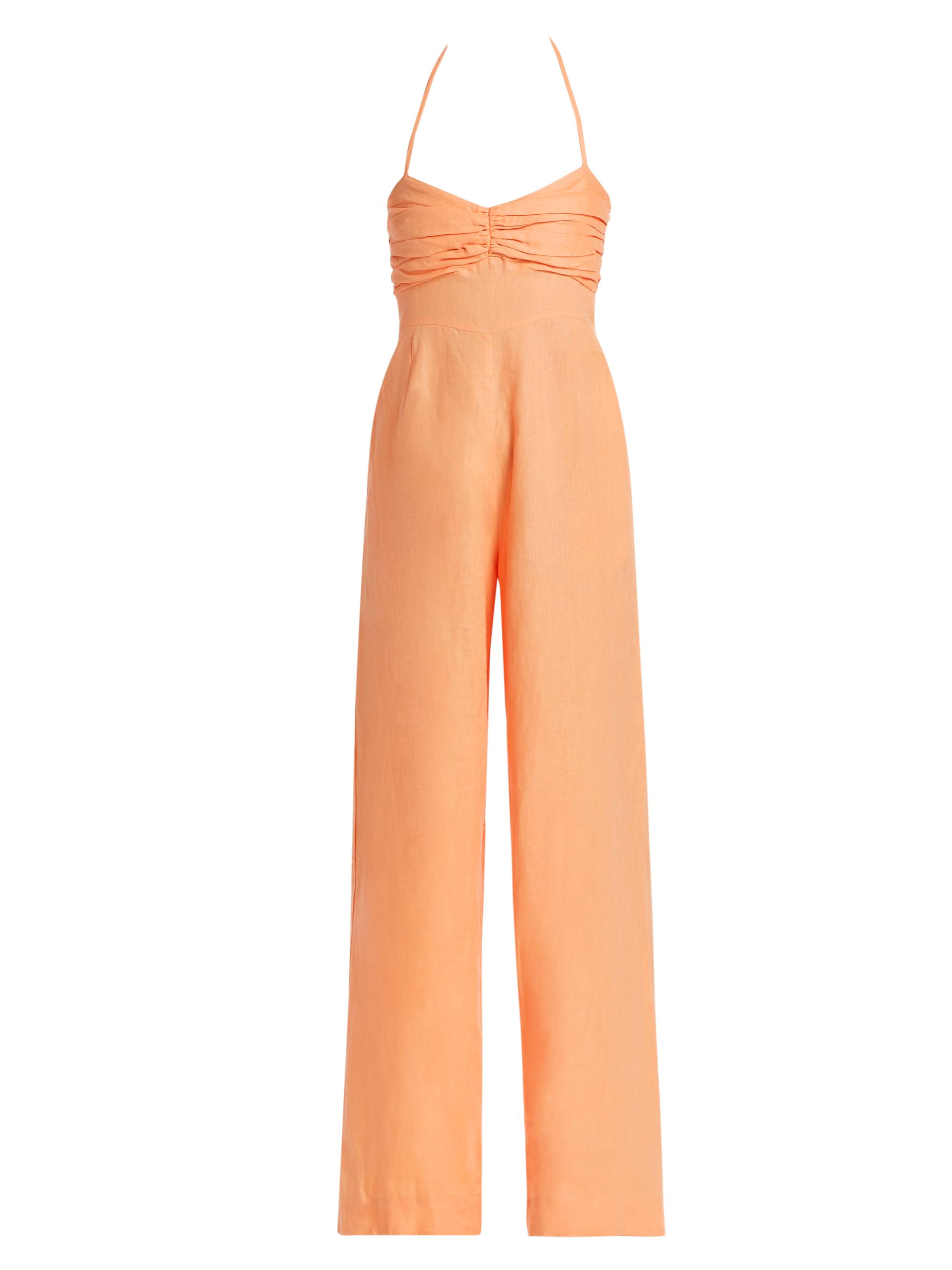 SWF Women's Sweetheart Linen Jumpsuit - Spiced Apricot