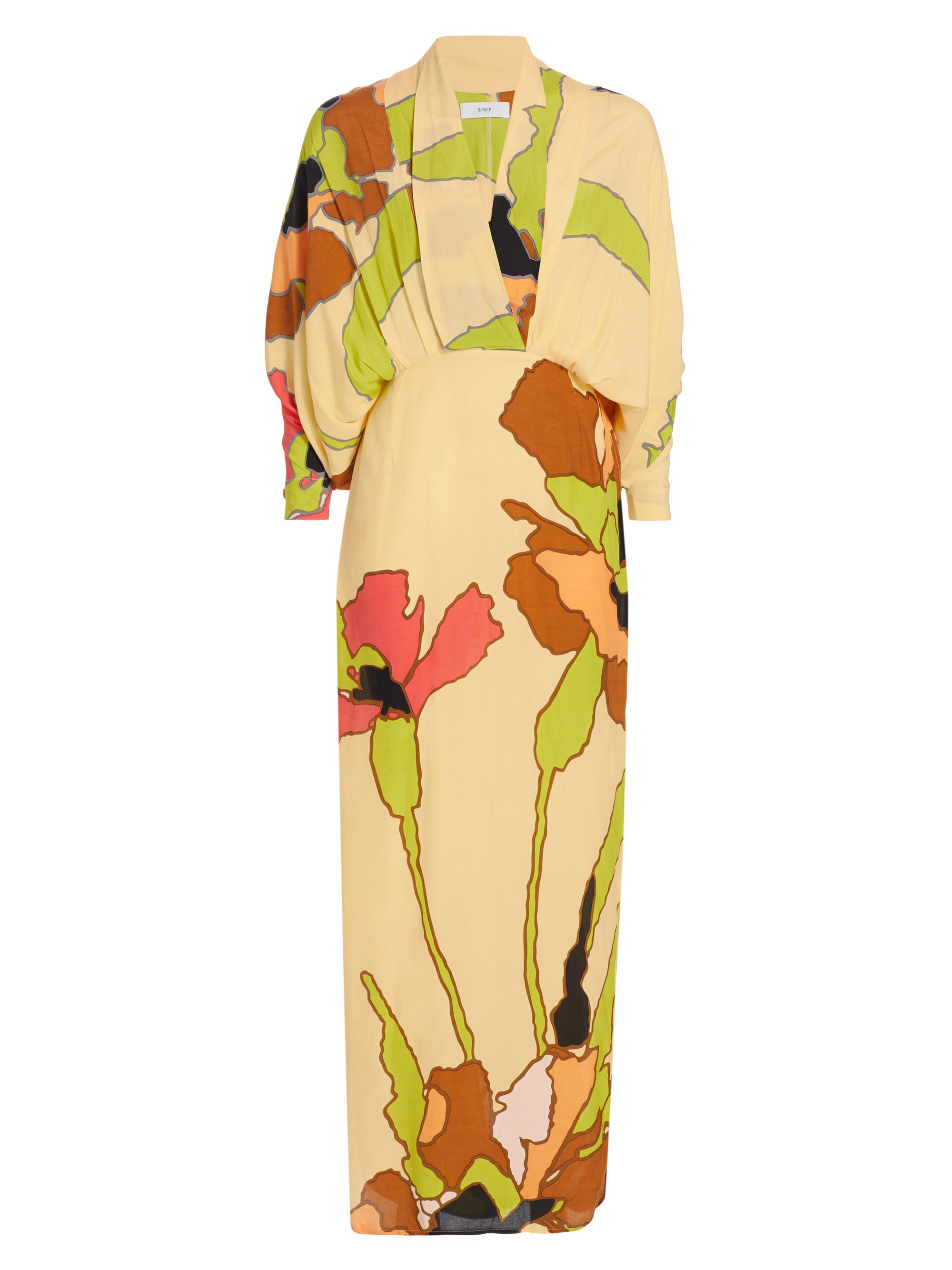 SWF Women's Floral Plunge Maxi Dress - Picture Perfect