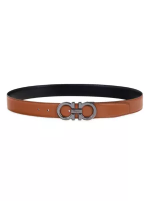 Ferragamo Gancini leather belt - Brown