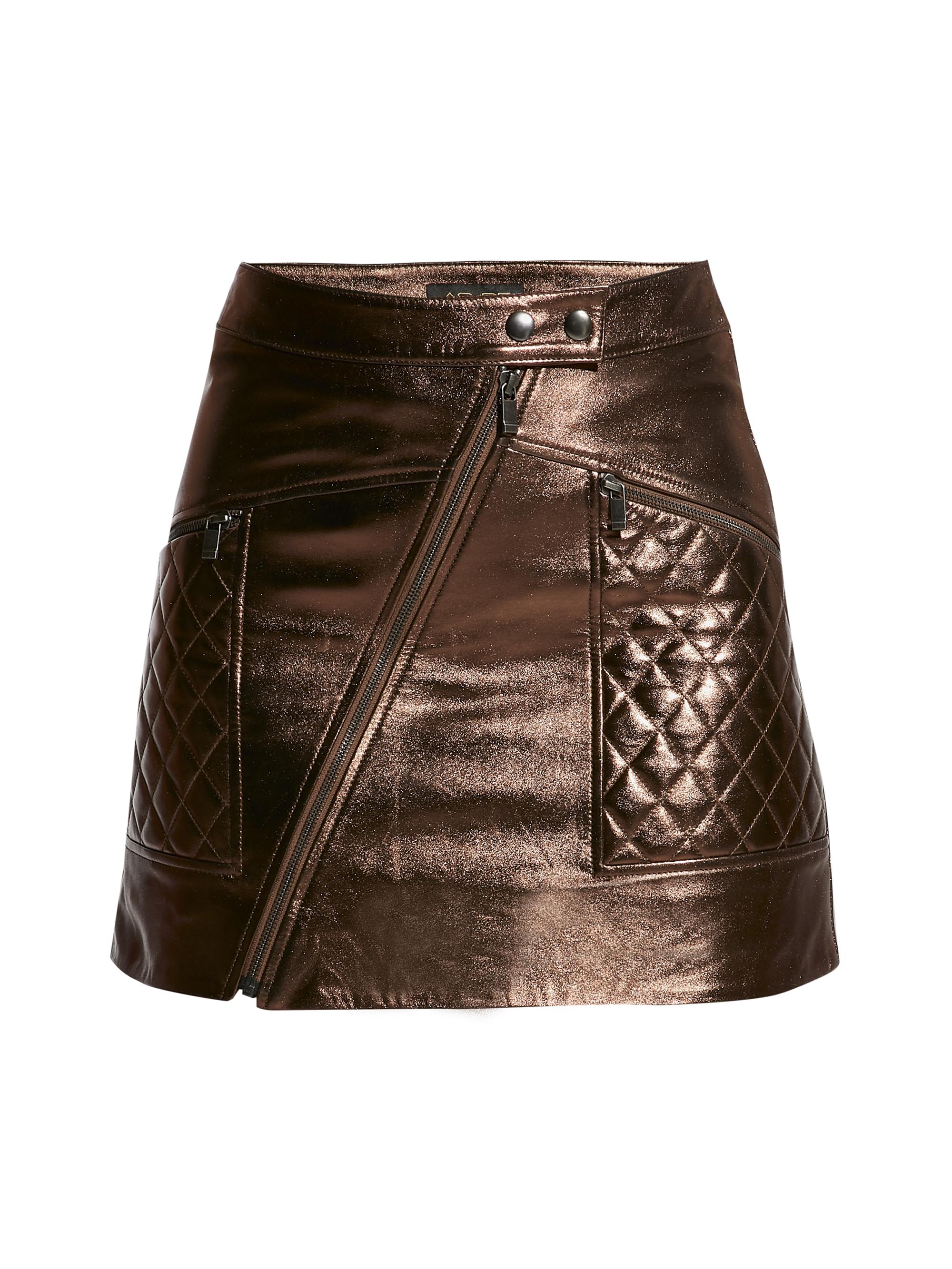 AS by DF Women's Elodie Upcycled Leather Skirt - Bronze