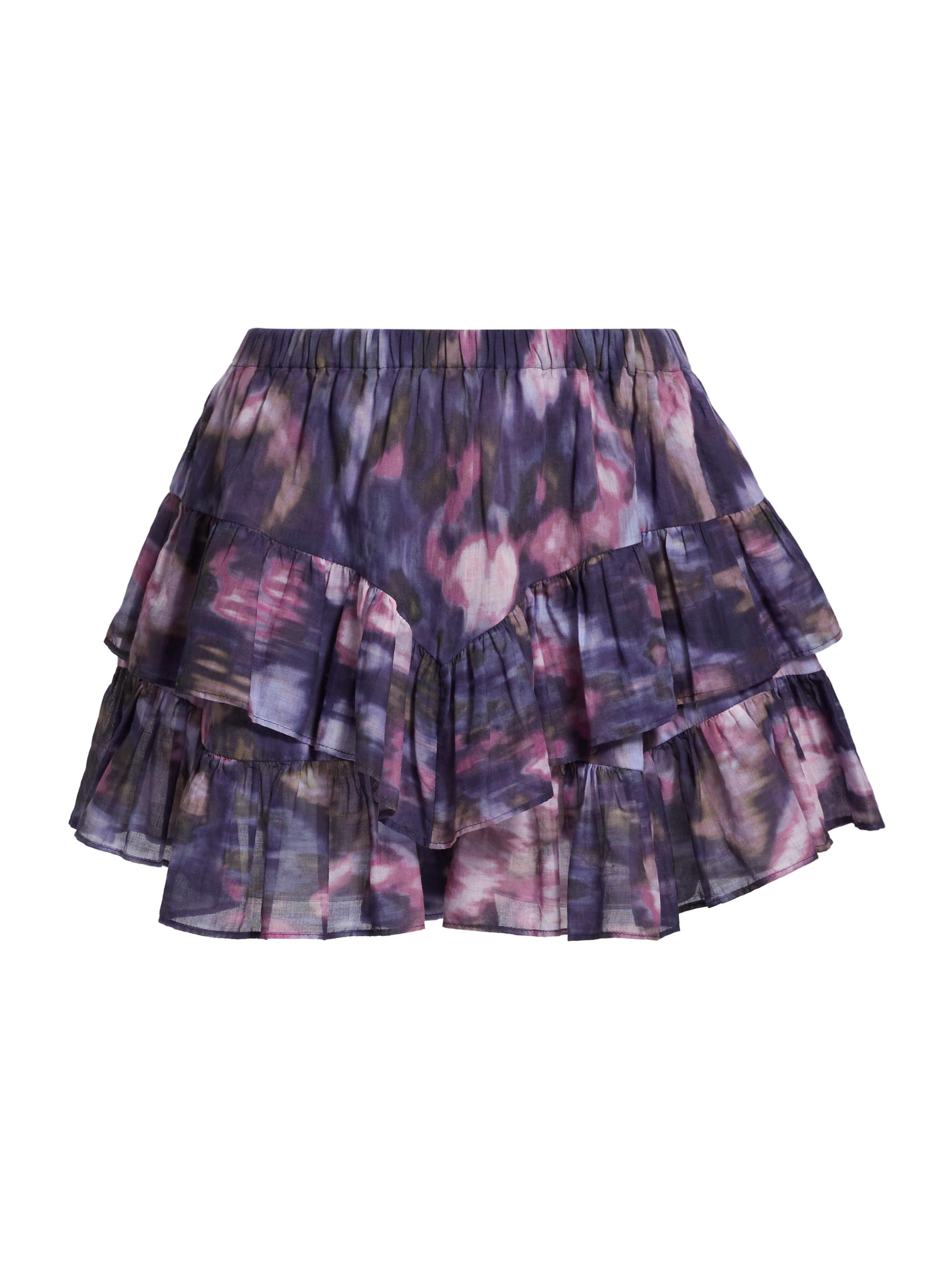 Isabel Marant Étoile Women's Jocadia Cotton Tie-Dye Ruffled Shorts - Purple Lilac