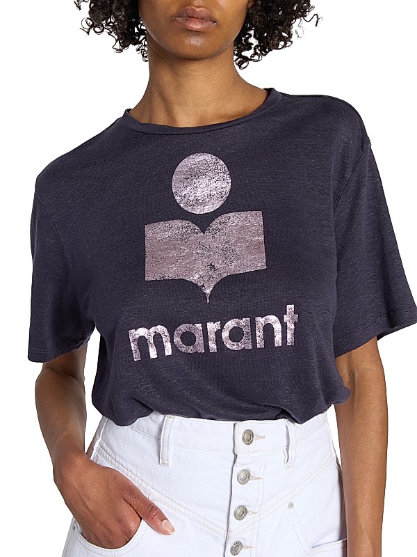 Shop Isabel Marant Étoile Zewel Logo Linen T-Shirt | Saks Shop Isabel Marant Étoile Zewel Logo Linen T-Shirt | Saks