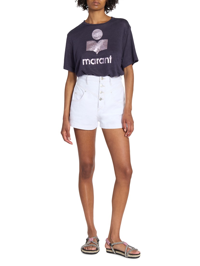 Shop Isabel Marant Étoile Zewel Logo Linen T-Shirt | Saks Shop Isabel Marant Étoile Zewel Logo Linen T-Shirt | Saks