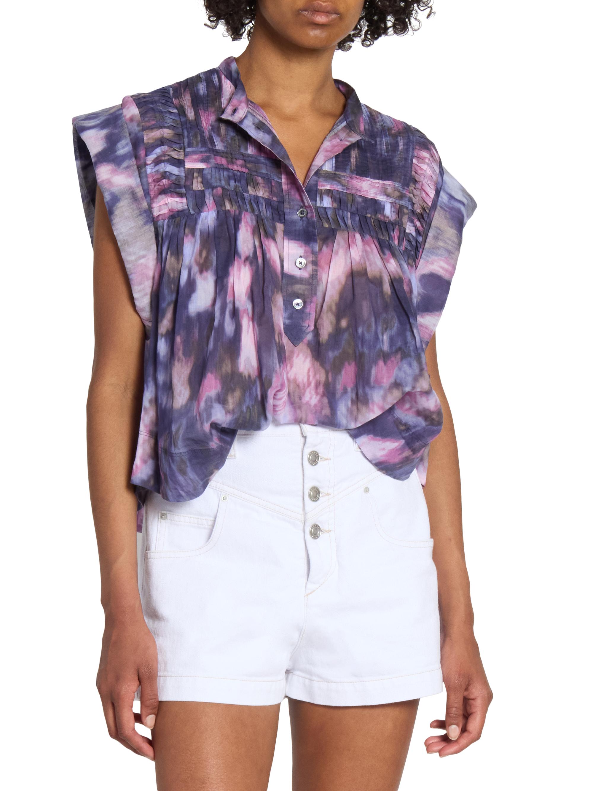 Isabel Marant Étoile Leaza Tie-Dye Pleated Top | Saks Fifth