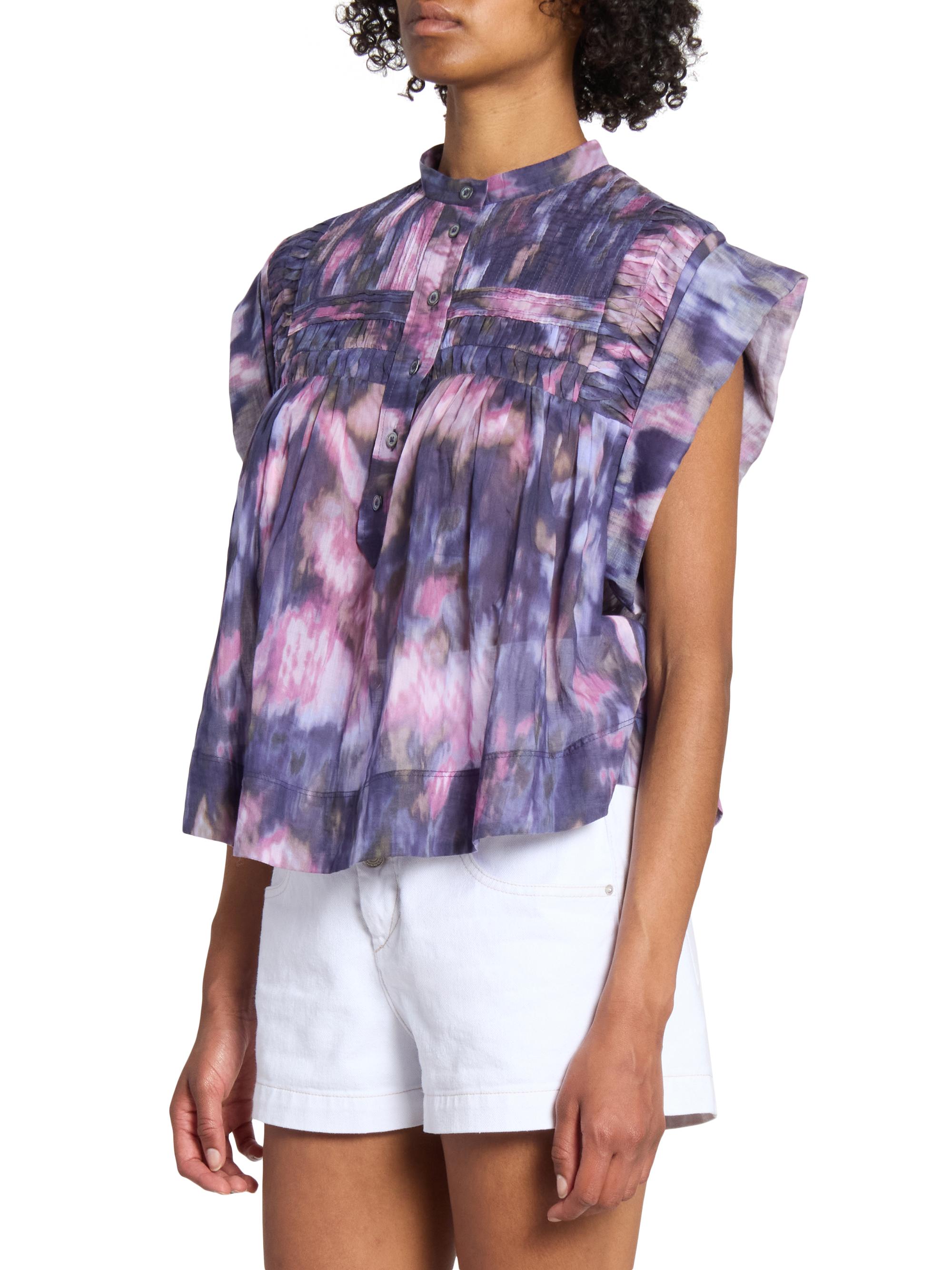 Isabel Marant Étoile Leaza Tie-Dye Pleated Top | Saks Fifth