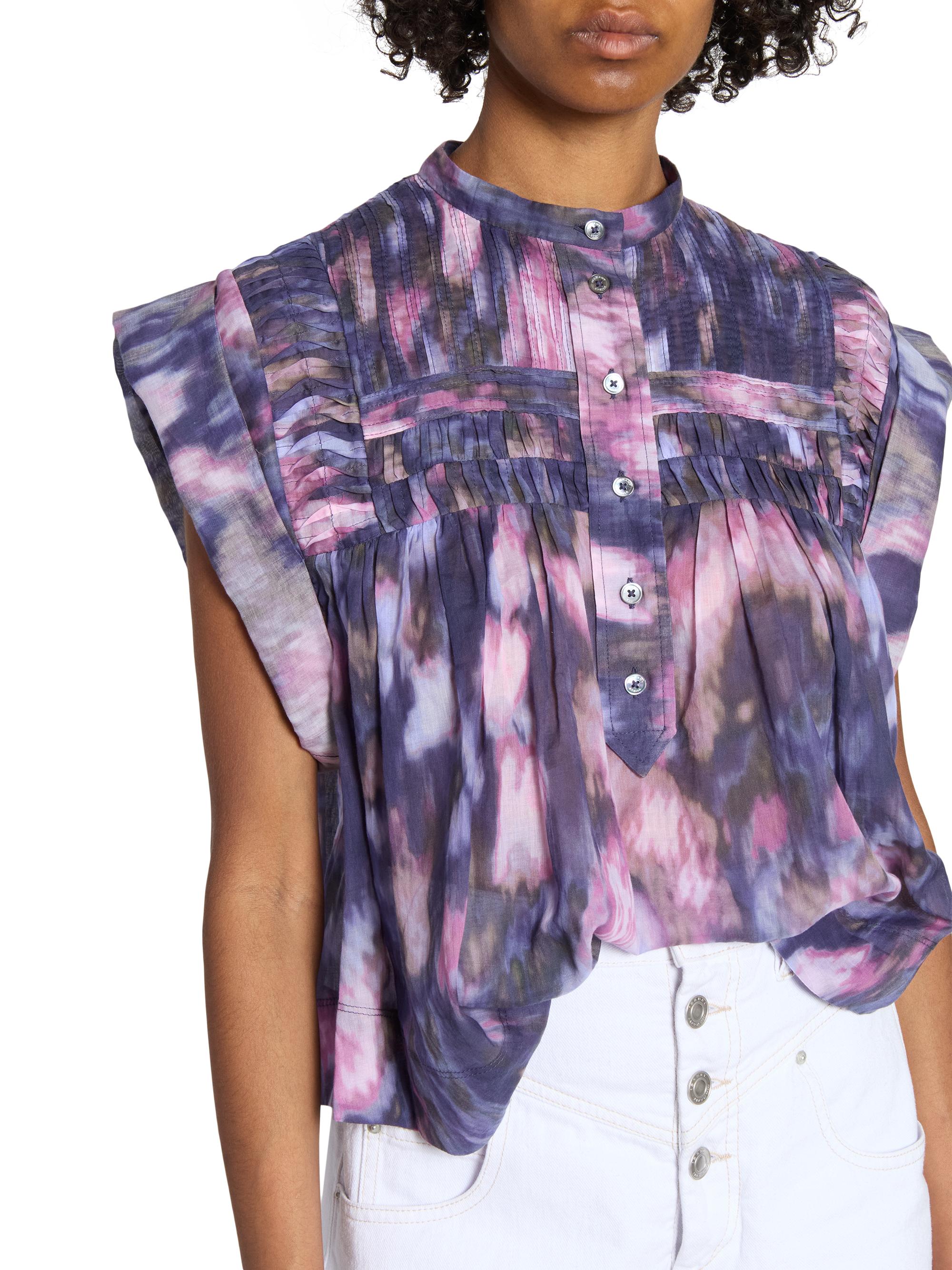 ISABEL MARANT ETOILE ドット 刺繍 ティアード ブラウス ISABEL MARANT ETOILE ドット 刺繍 ティアード ブラウス